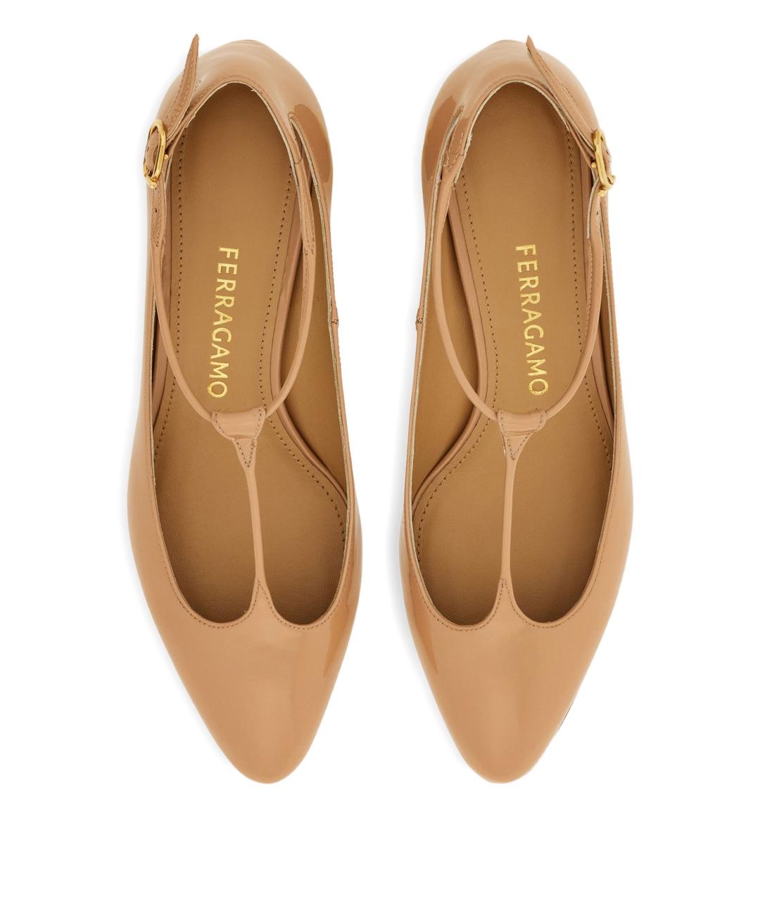 FERRAGAMO Бежевые кожаные туфли, фото 2