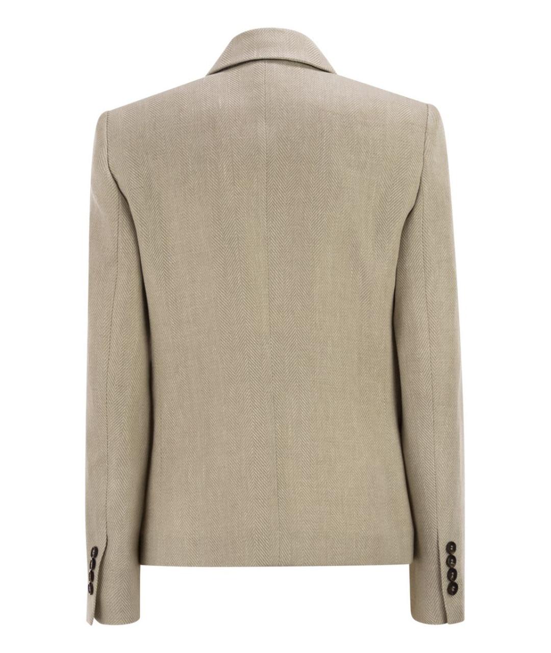BRUNELLO CUCINELLI Бежевый льняной жакет/пиджак, фото 2