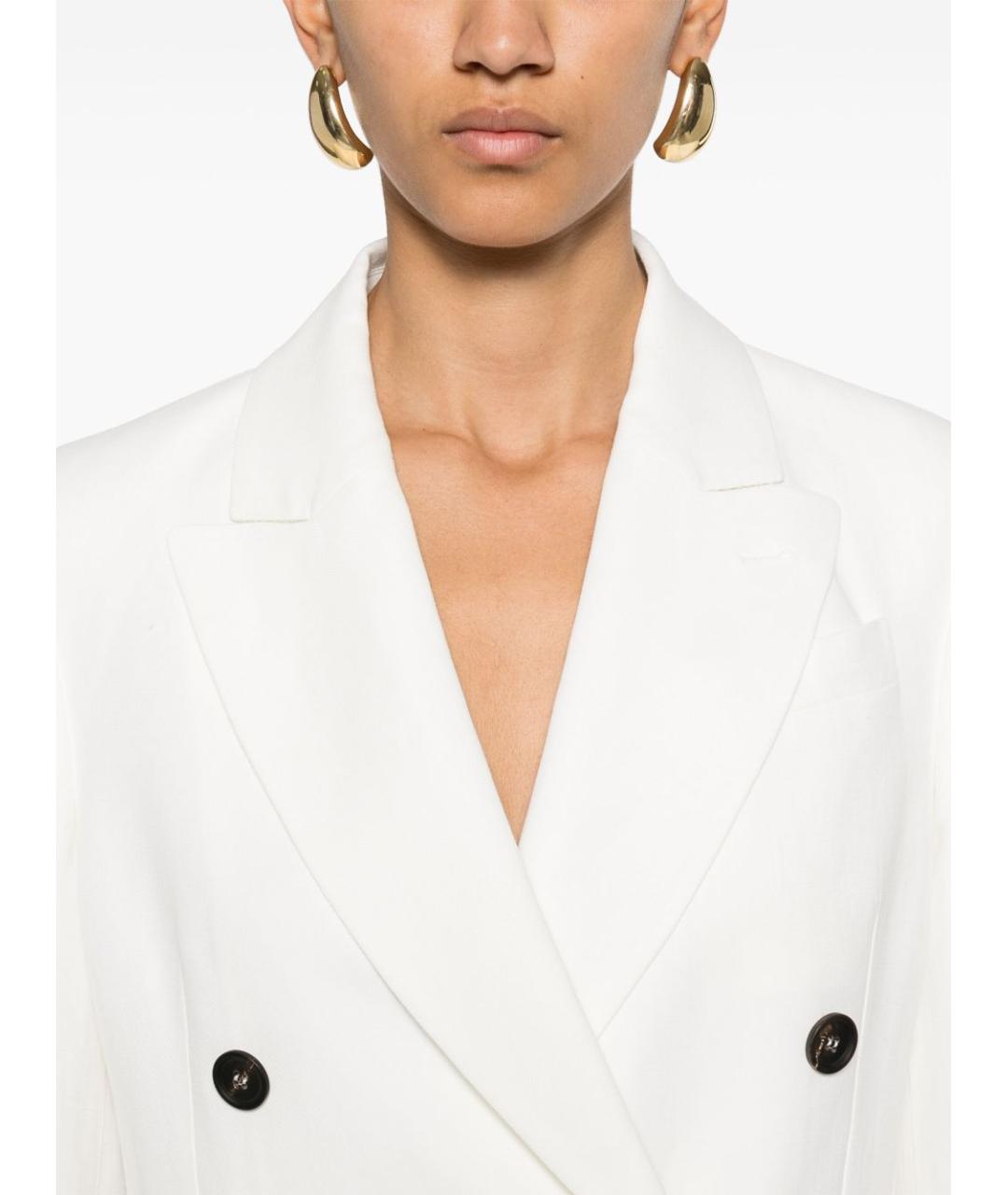 BRUNELLO CUCINELLI Белый вискозный жакет/пиджак, фото 3