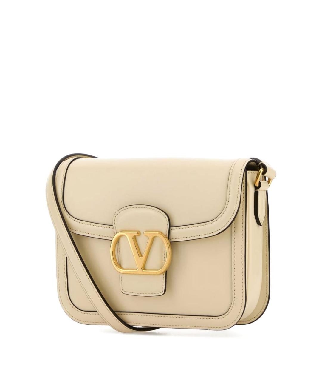 VALENTINO Бежевая кожаная сумка через плечо, фото 3