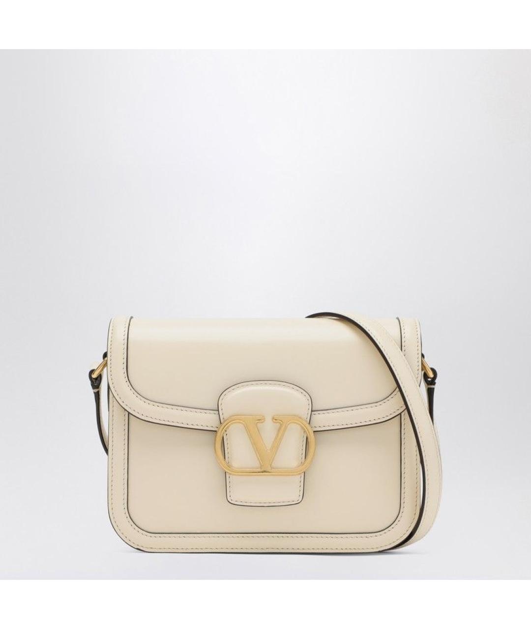 VALENTINO Бежевая кожаная сумка через плечо, фото 4