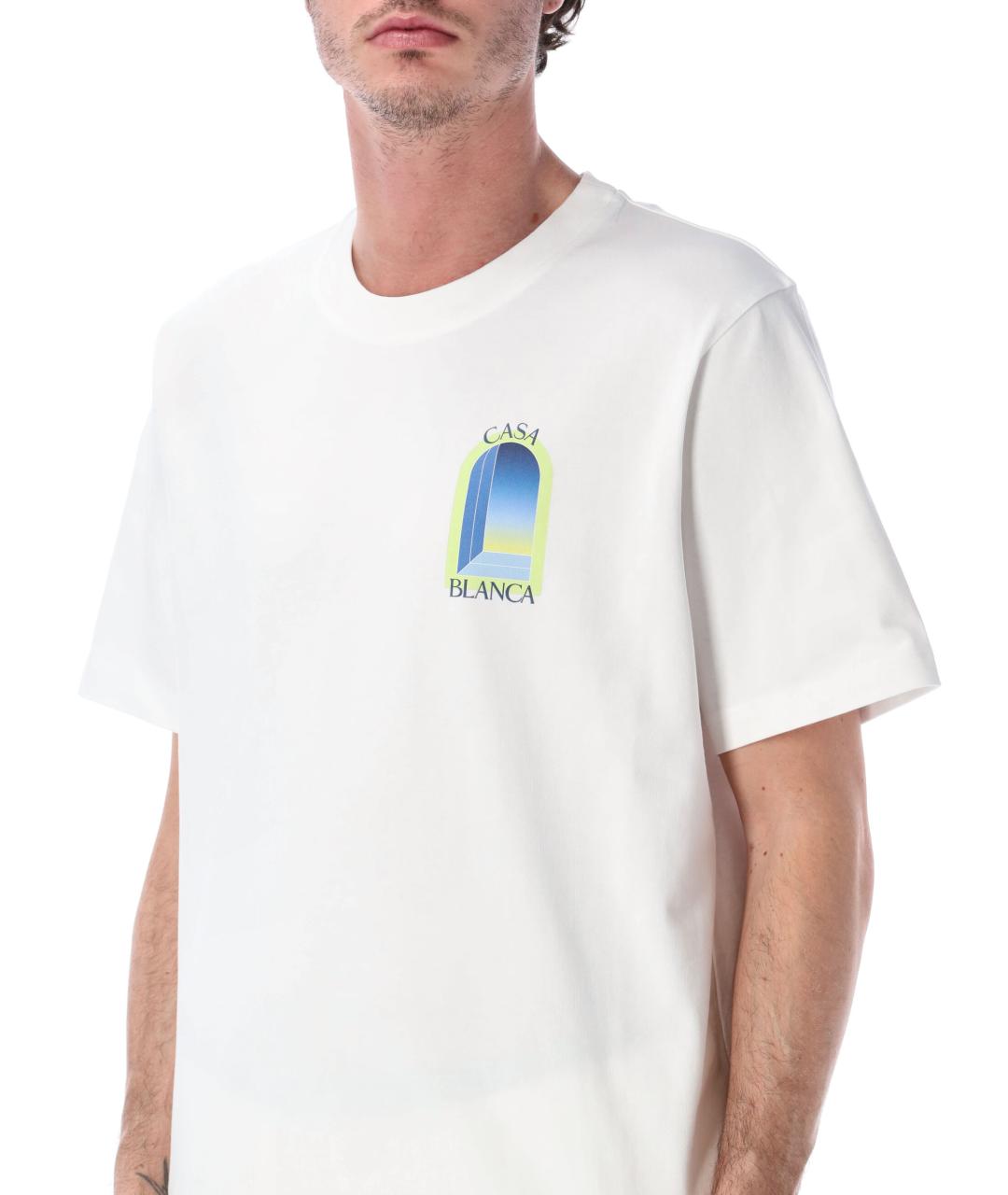 CASABLANCA Белая хлопковая футболка, фото 3