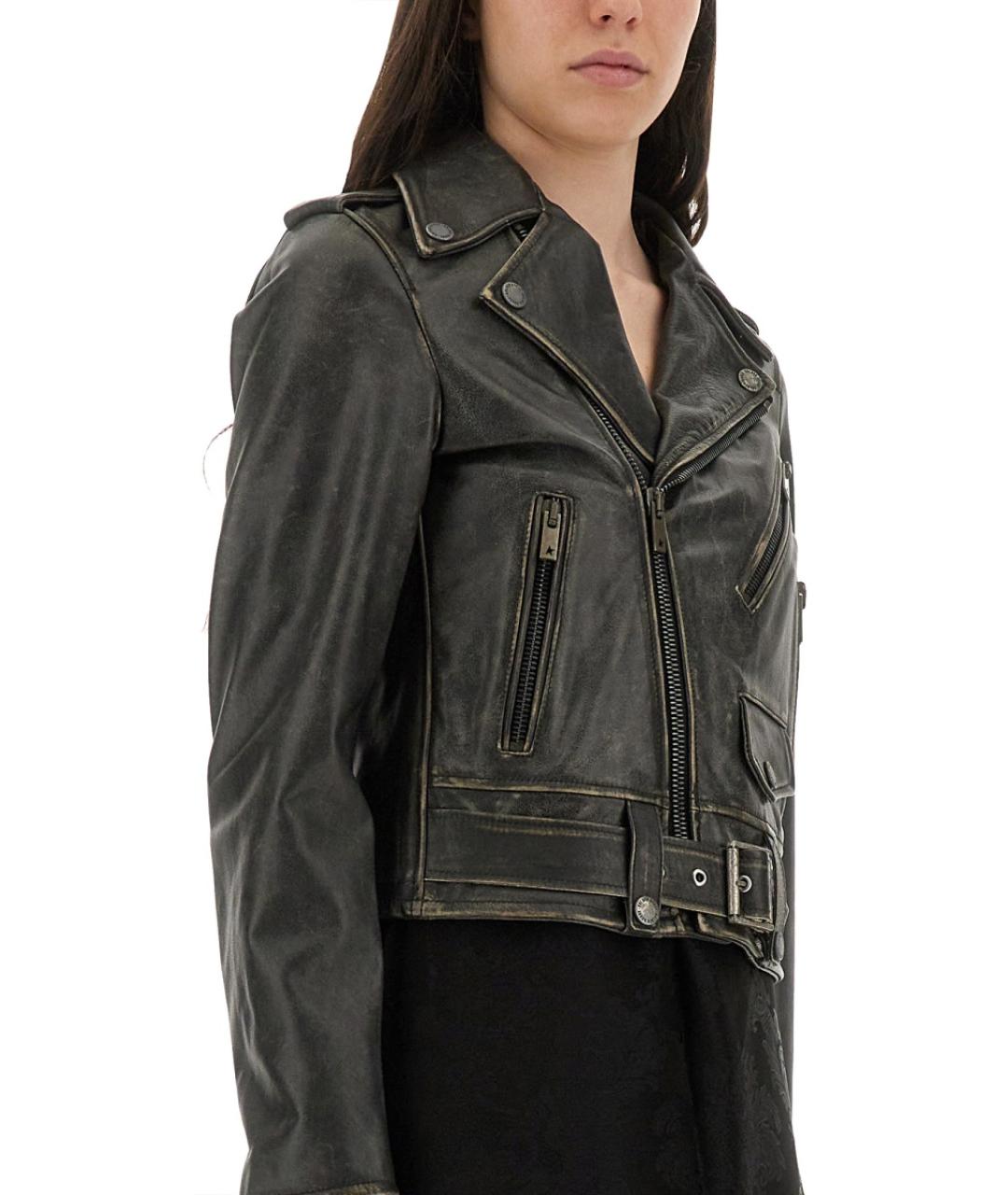 GOLDEN GOOSE DELUXE BRAND Черная кожаная куртка, фото 4