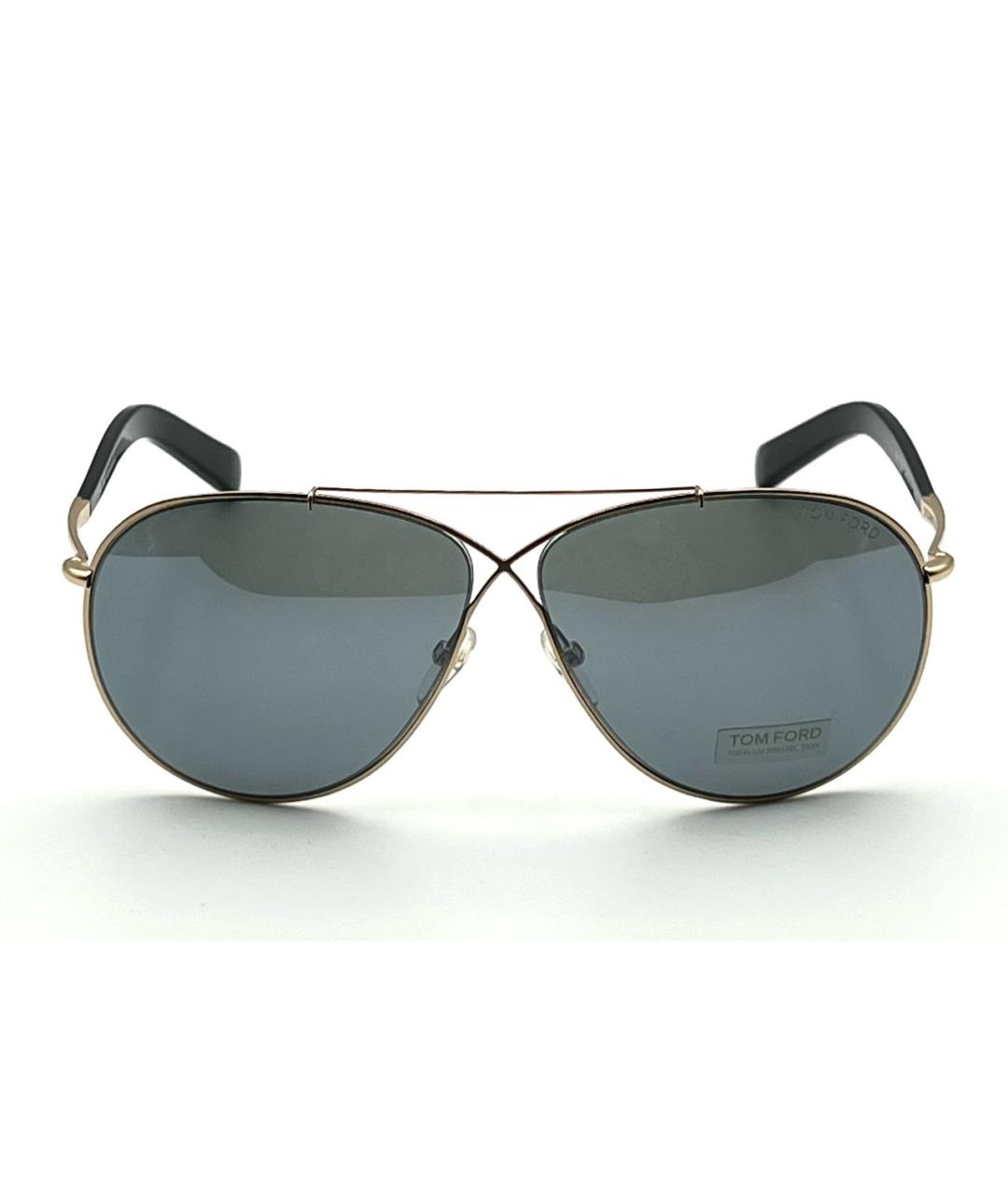 TOM FORD Золотые металлические солнцезащитные очки, фото 3