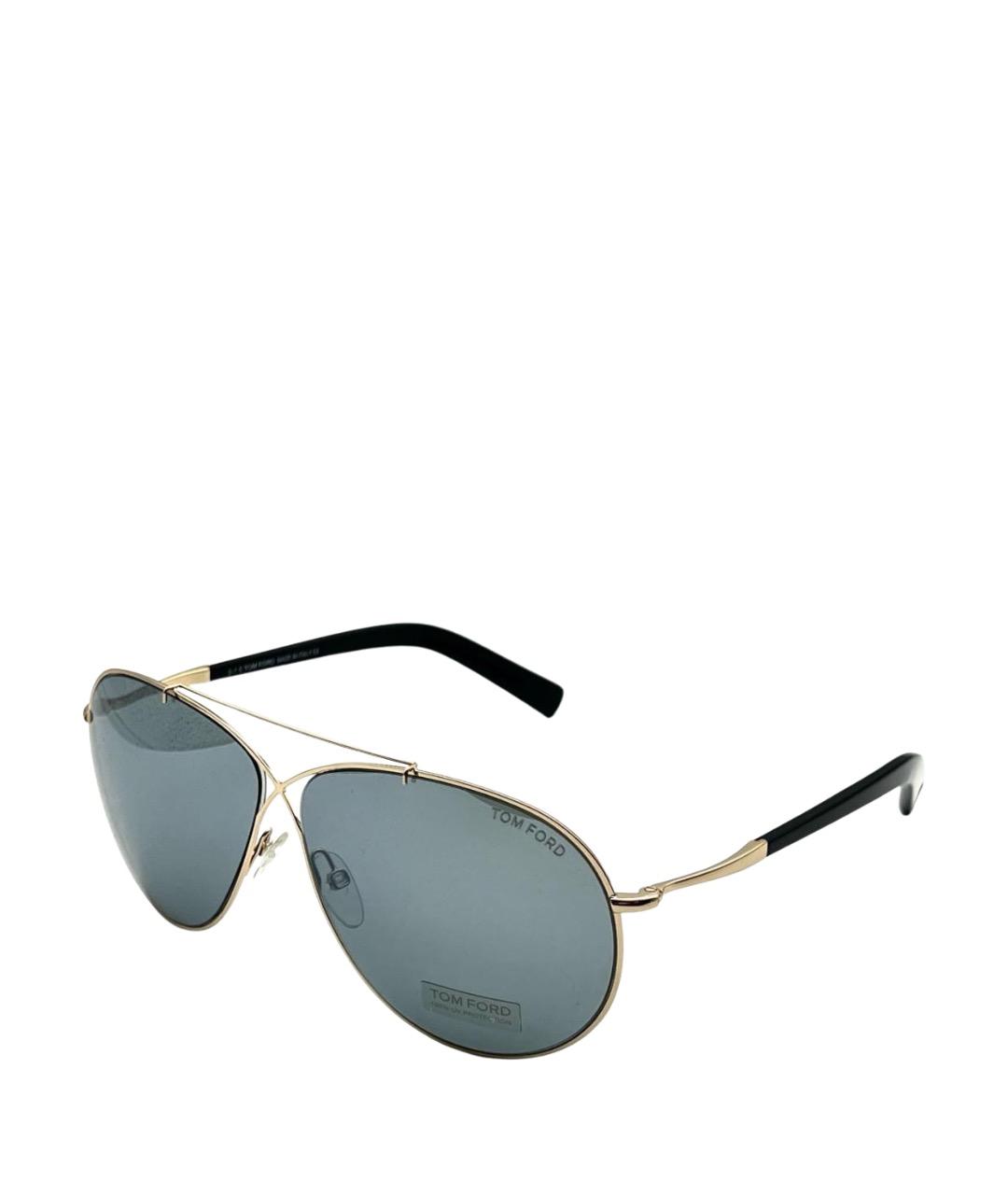 TOM FORD Золотые металлические солнцезащитные очки, фото 1
