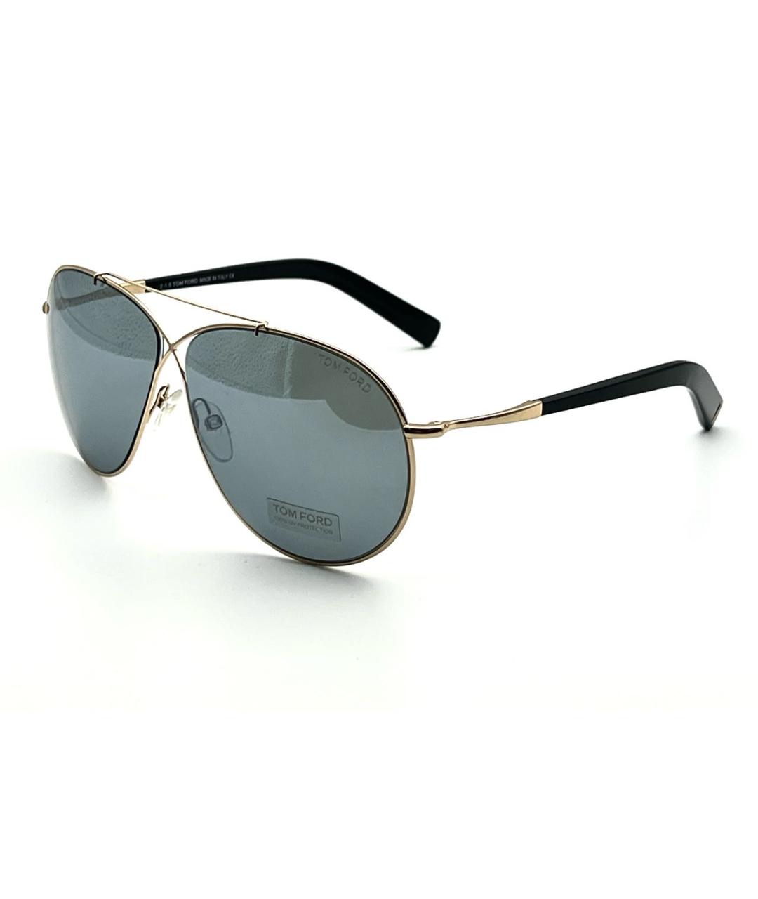 TOM FORD Золотые металлические солнцезащитные очки, фото 4