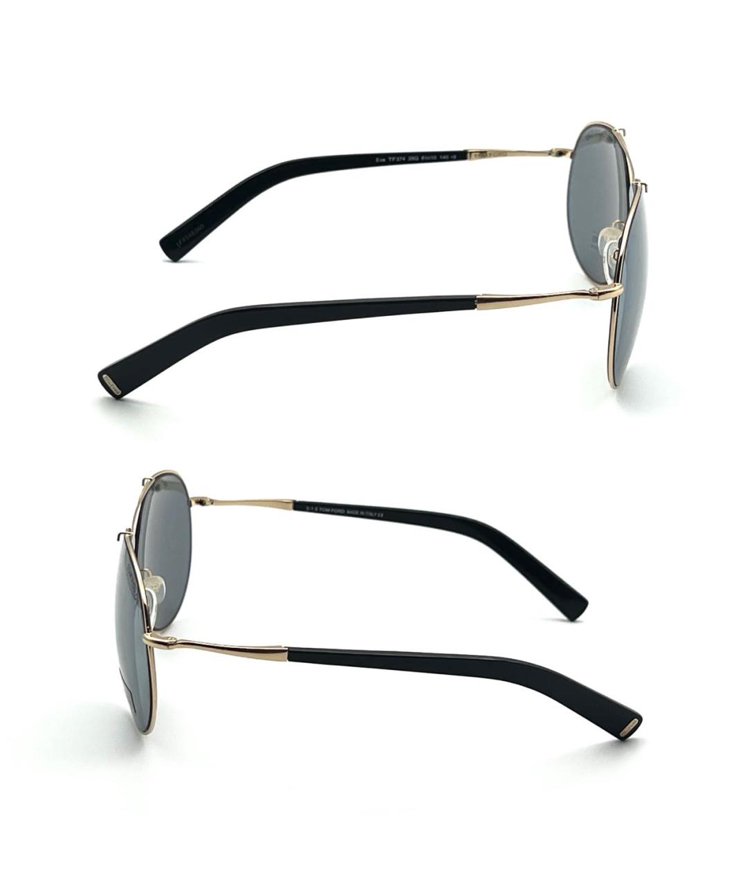 TOM FORD Золотые металлические солнцезащитные очки, фото 6