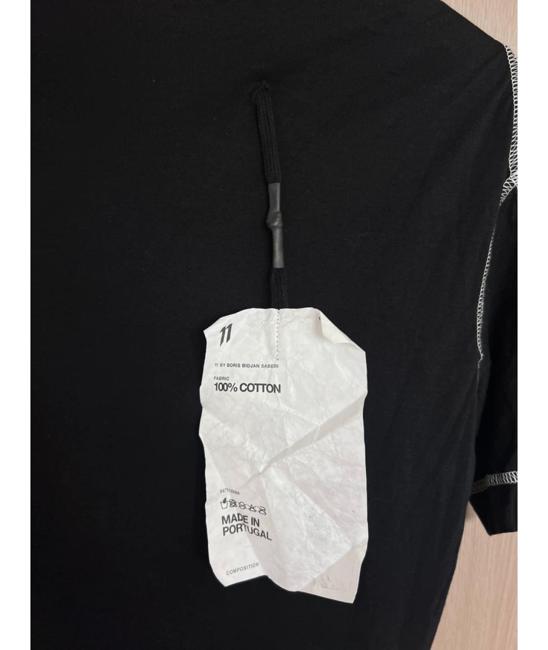 11 BY BORIS BIDJAN SABERI Черная хлопковая футболка, фото 6