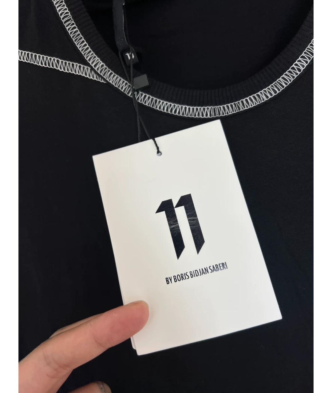 11 BY BORIS BIDJAN SABERI Черная хлопковая футболка, фото 5