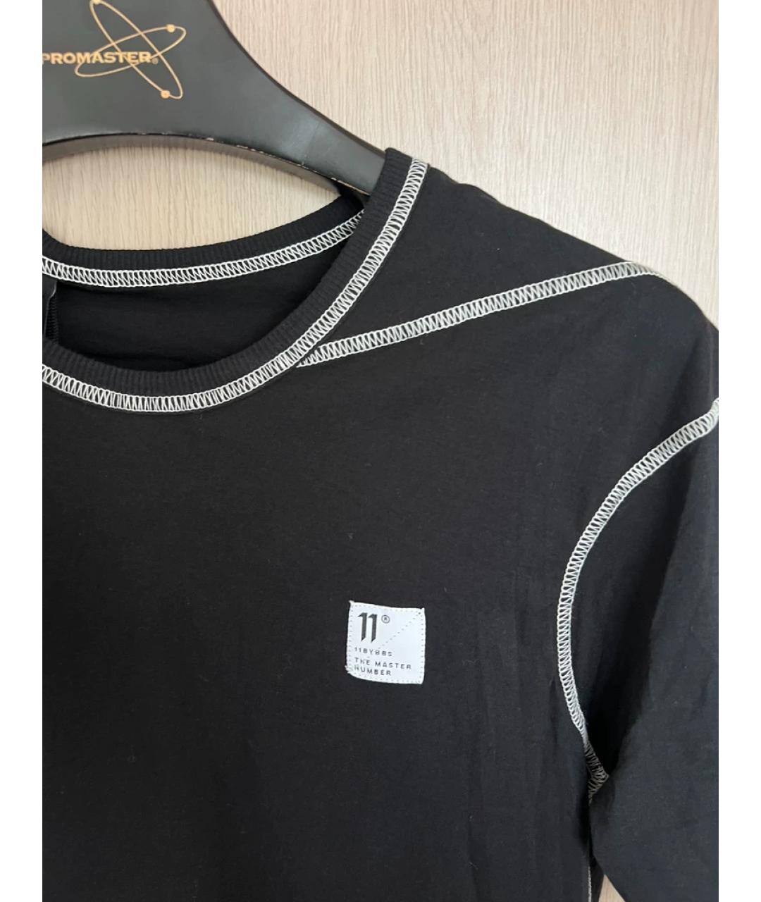 11 BY BORIS BIDJAN SABERI Черная хлопковая футболка, фото 2
