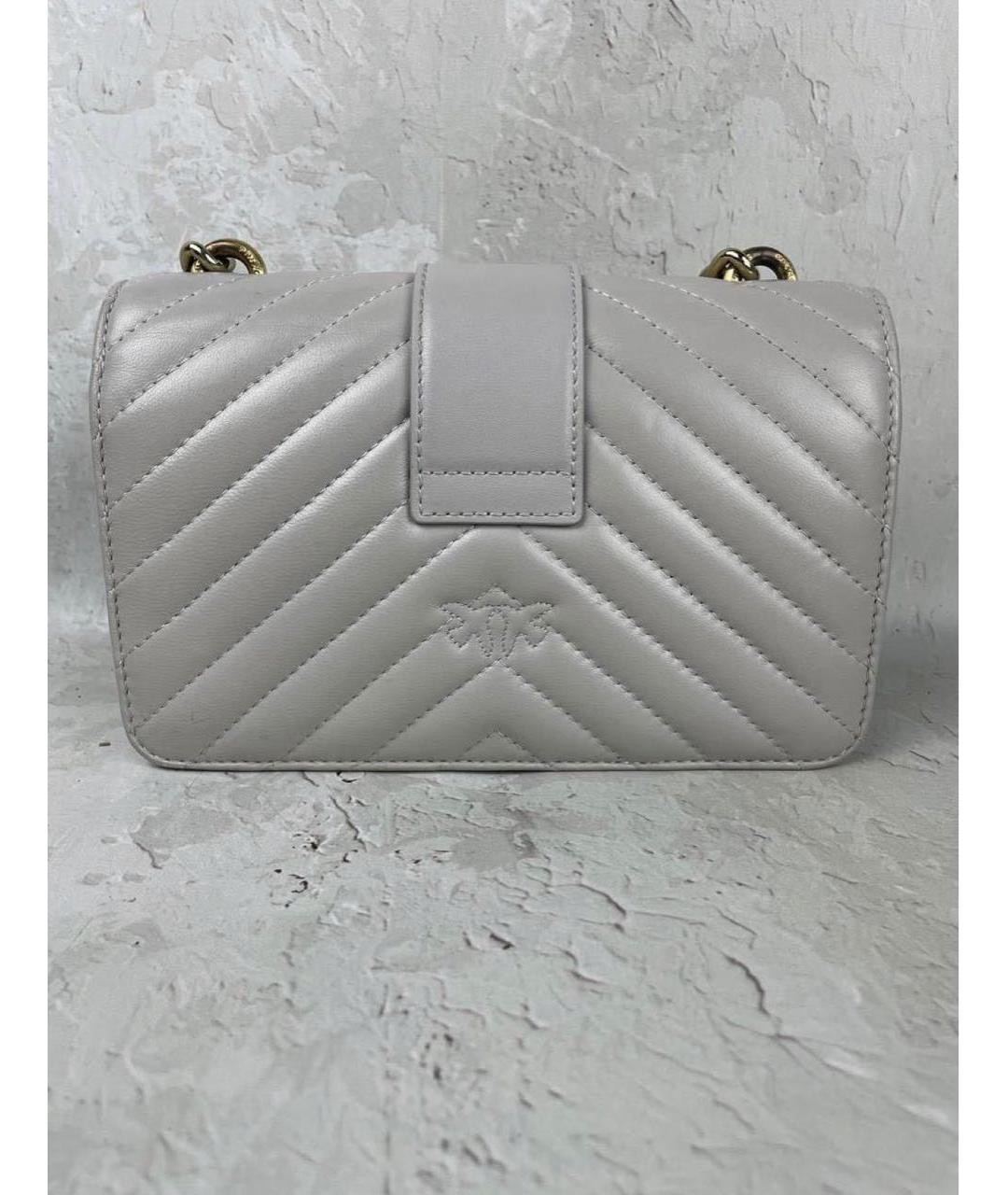 PINKO Серая кожаная сумка через плечо, фото 5