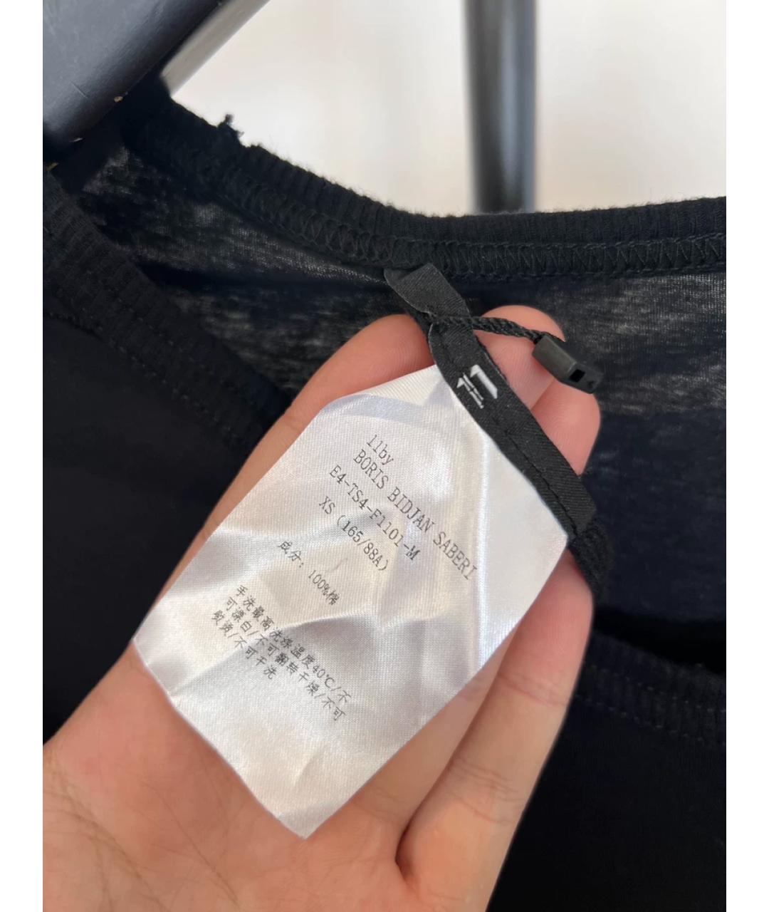 11 BY BORIS BIDJAN SABERI Черная хлопковая футболка, фото 3