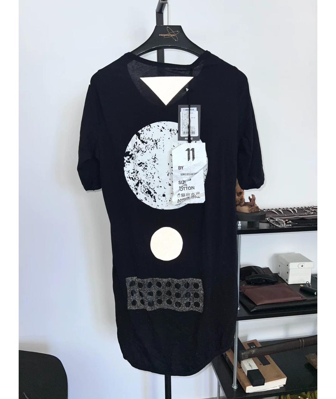 11 BY BORIS BIDJAN SABERI Черная хлопковая футболка, фото 4