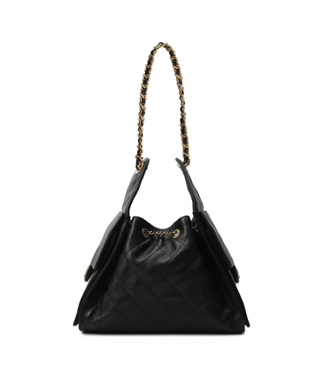 CHANEL Черная кожаная сумка через плечо, фото 2