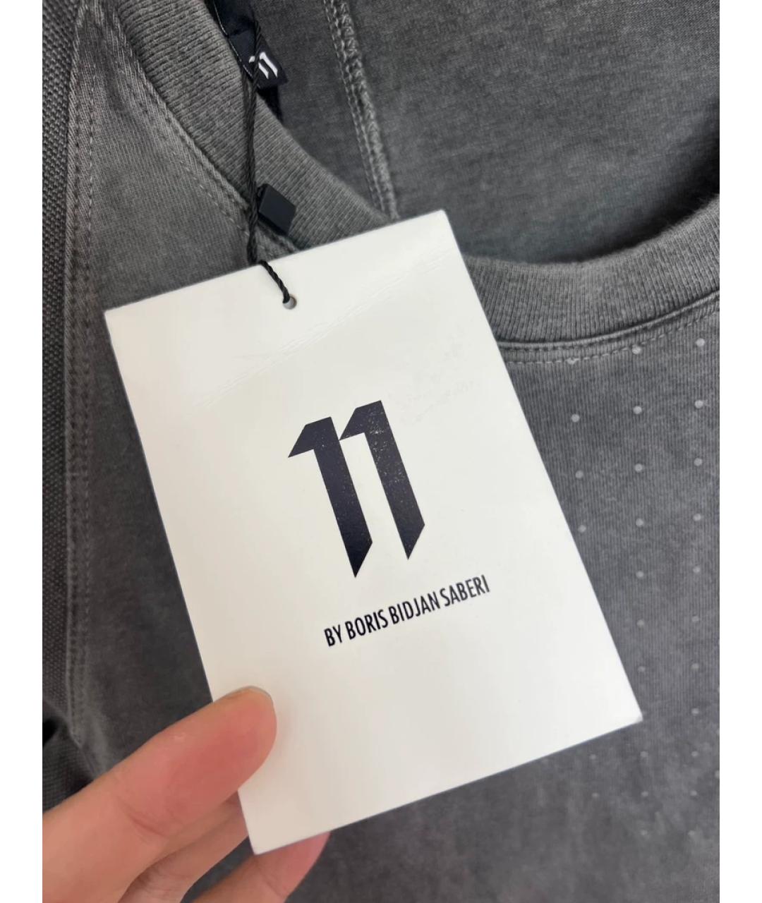 BORIS BIDJAN Серая хлопковая футболка, фото 8