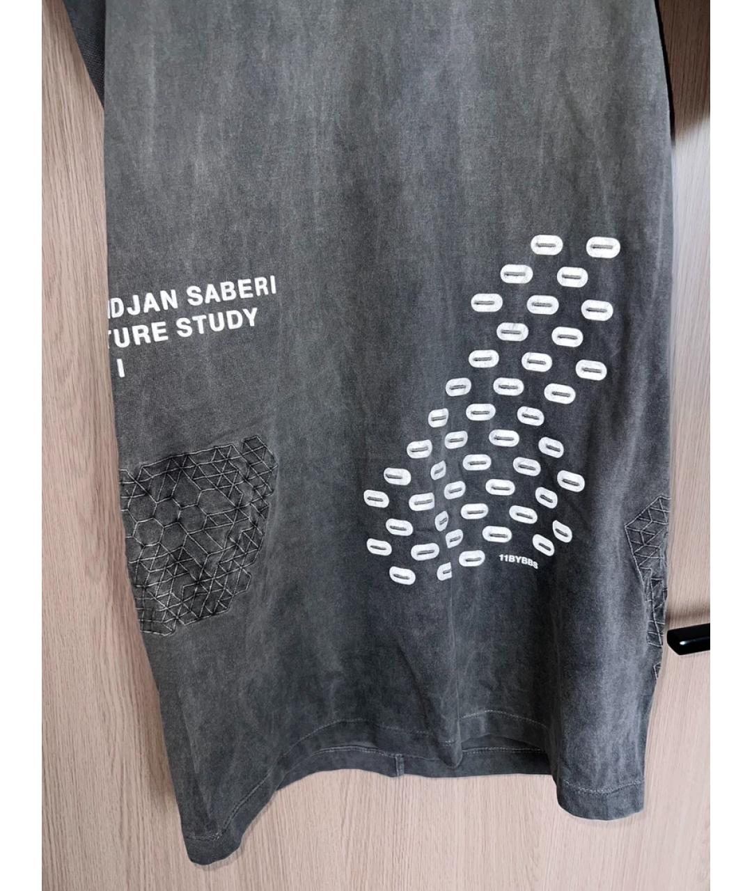 BORIS BIDJAN Серая хлопковая футболка, фото 5