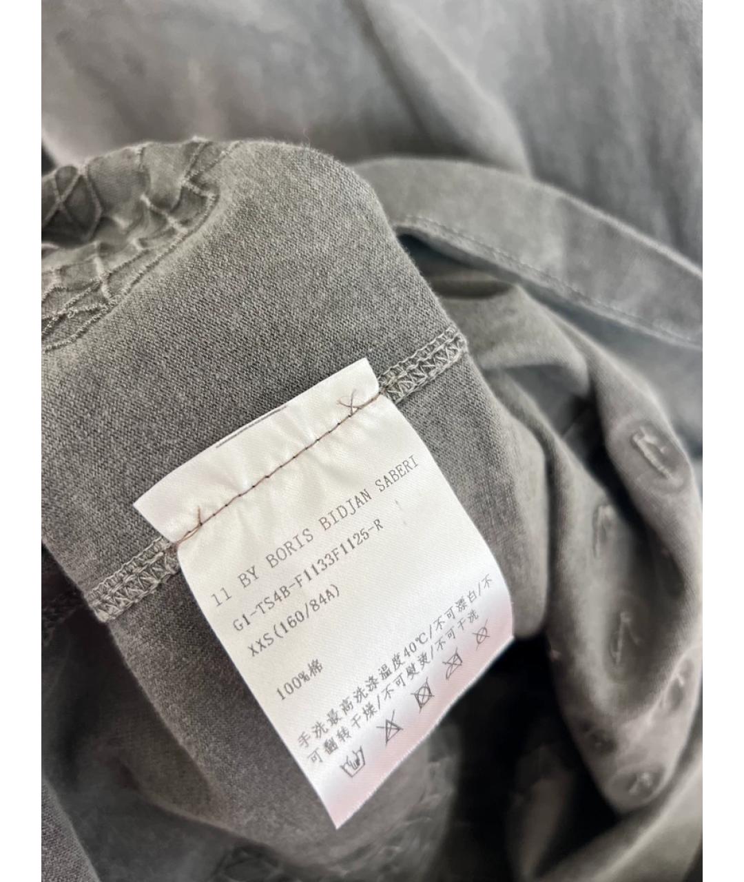 BORIS BIDJAN Серая хлопковая футболка, фото 7
