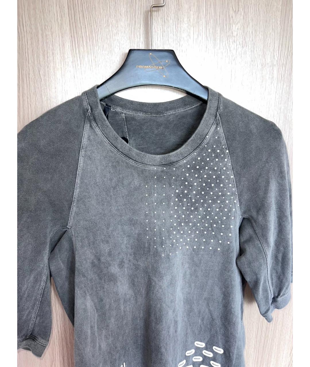 BORIS BIDJAN Серая хлопковая футболка, фото 4