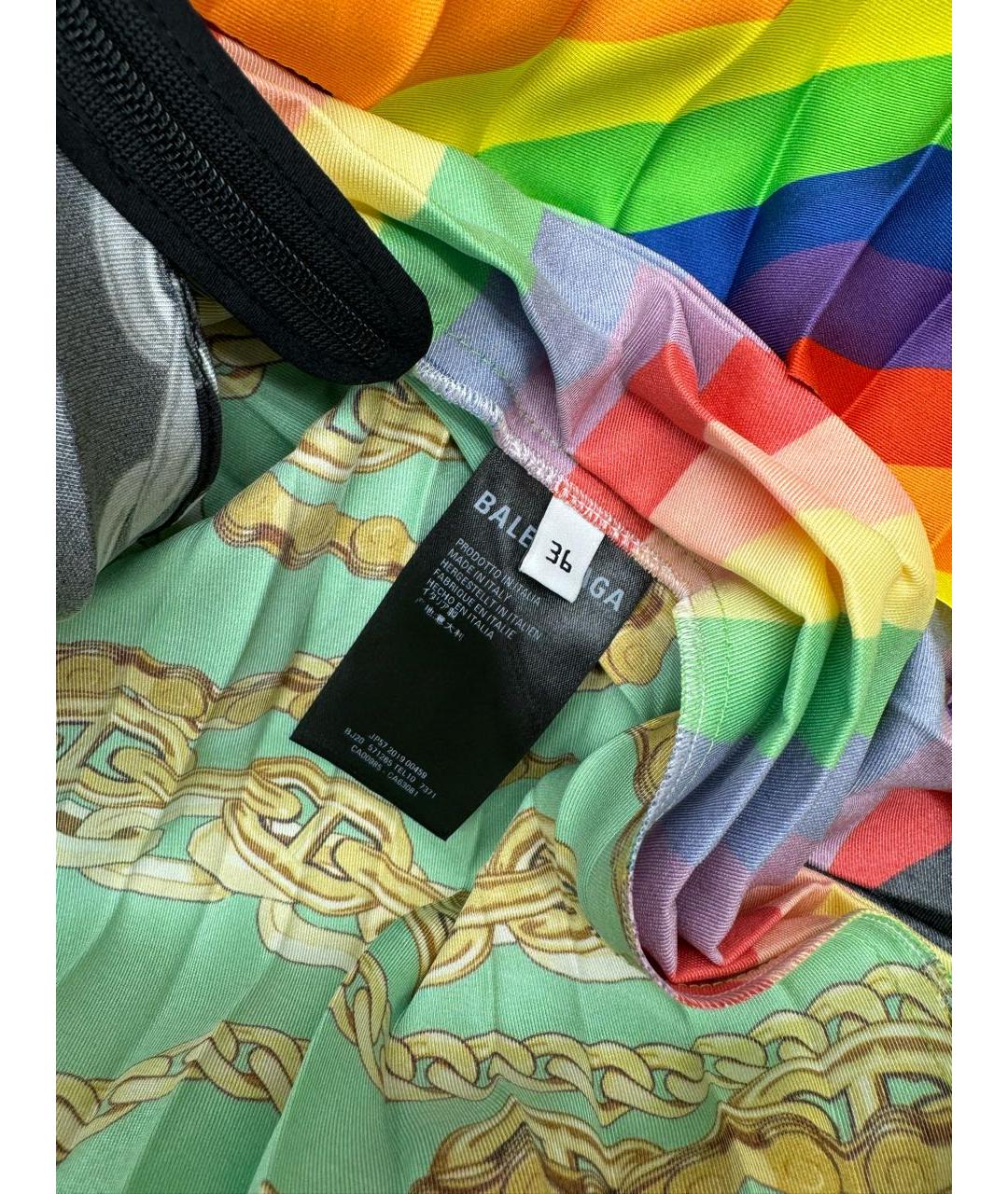 BALENCIAGA Мульти полиэстеровая юбка миди, фото 4