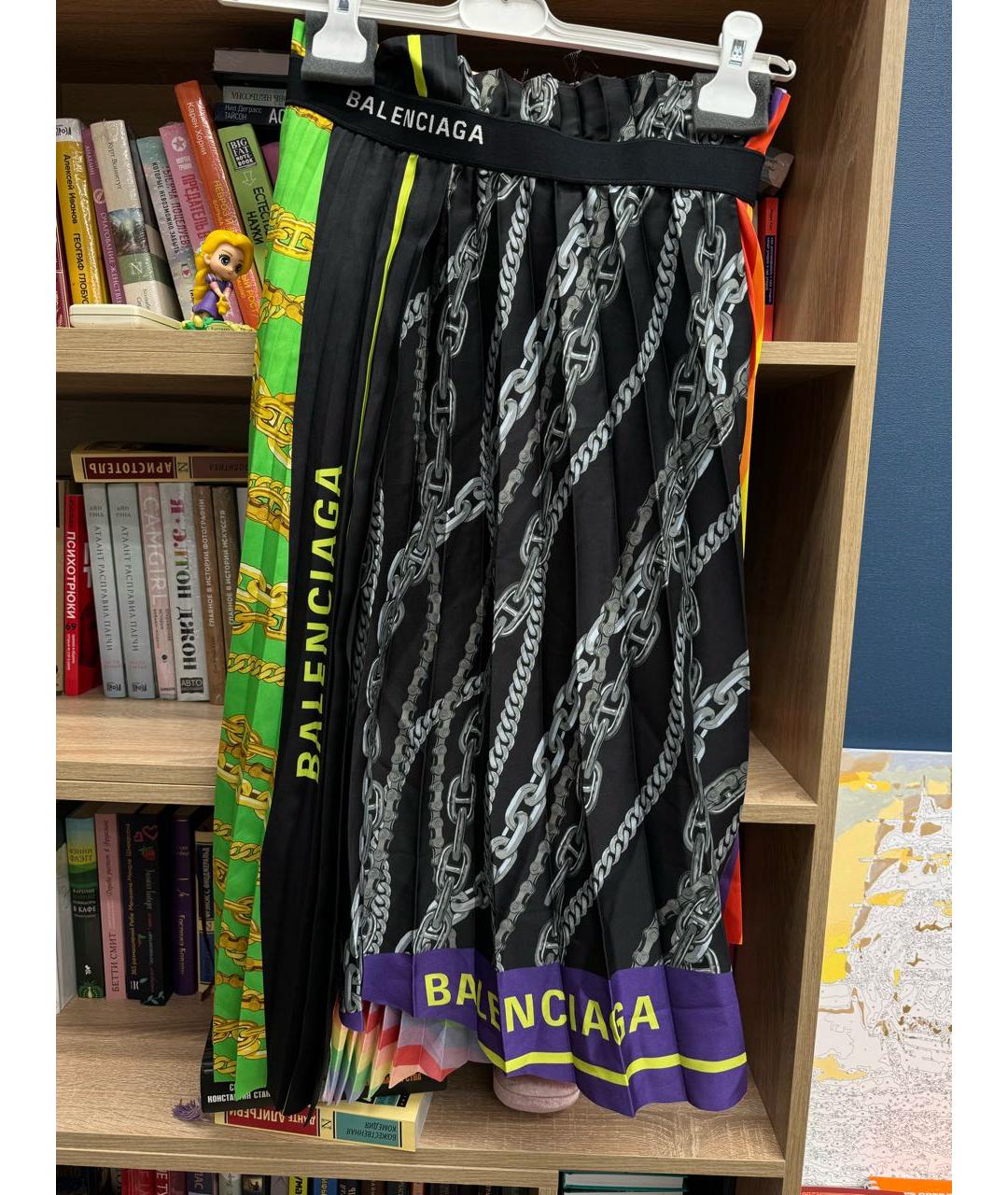 BALENCIAGA Мульти полиэстеровая юбка миди, фото 2