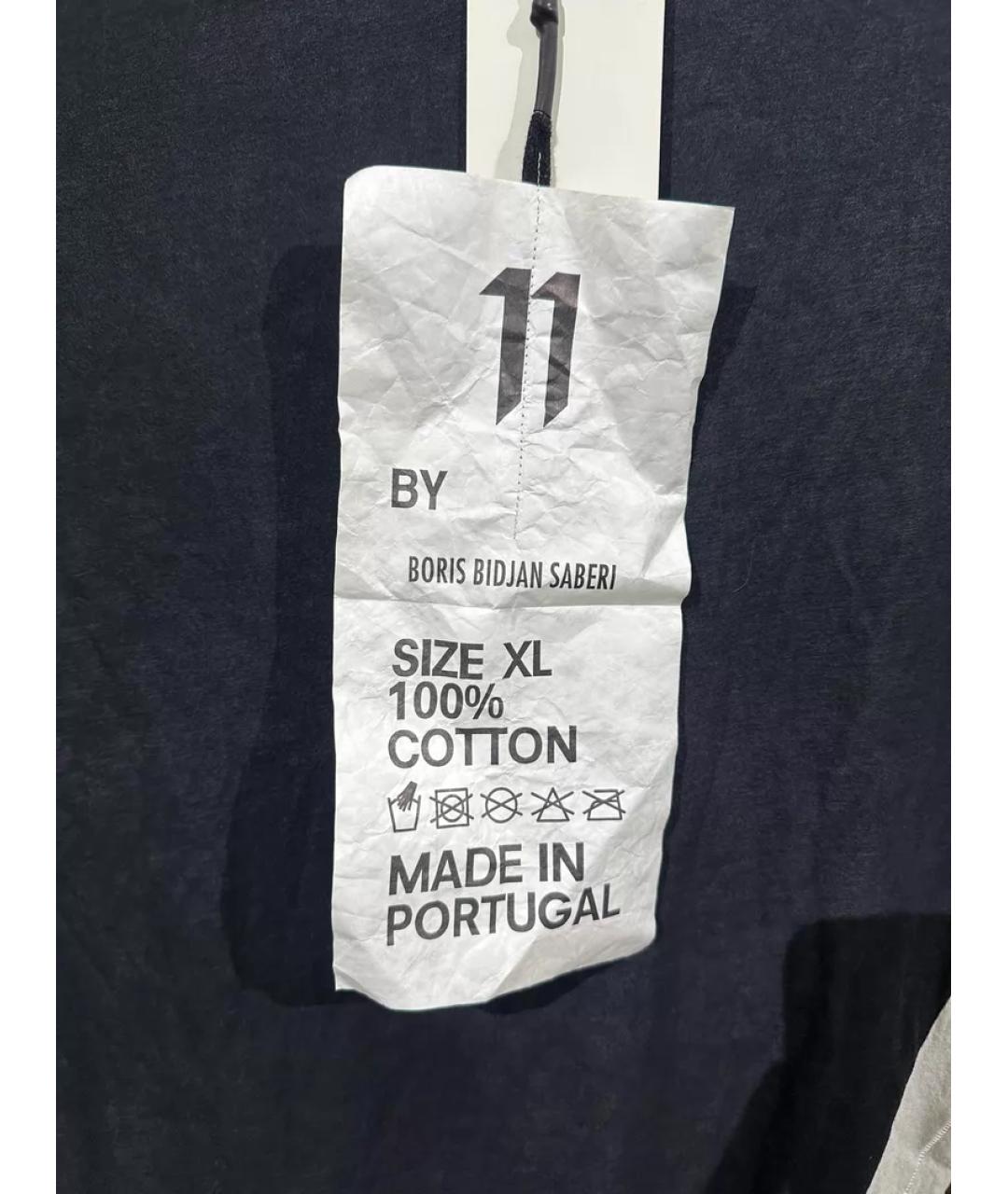 11 BY BORIS BIDJAN SABERI Черная хлопковая футболка, фото 6