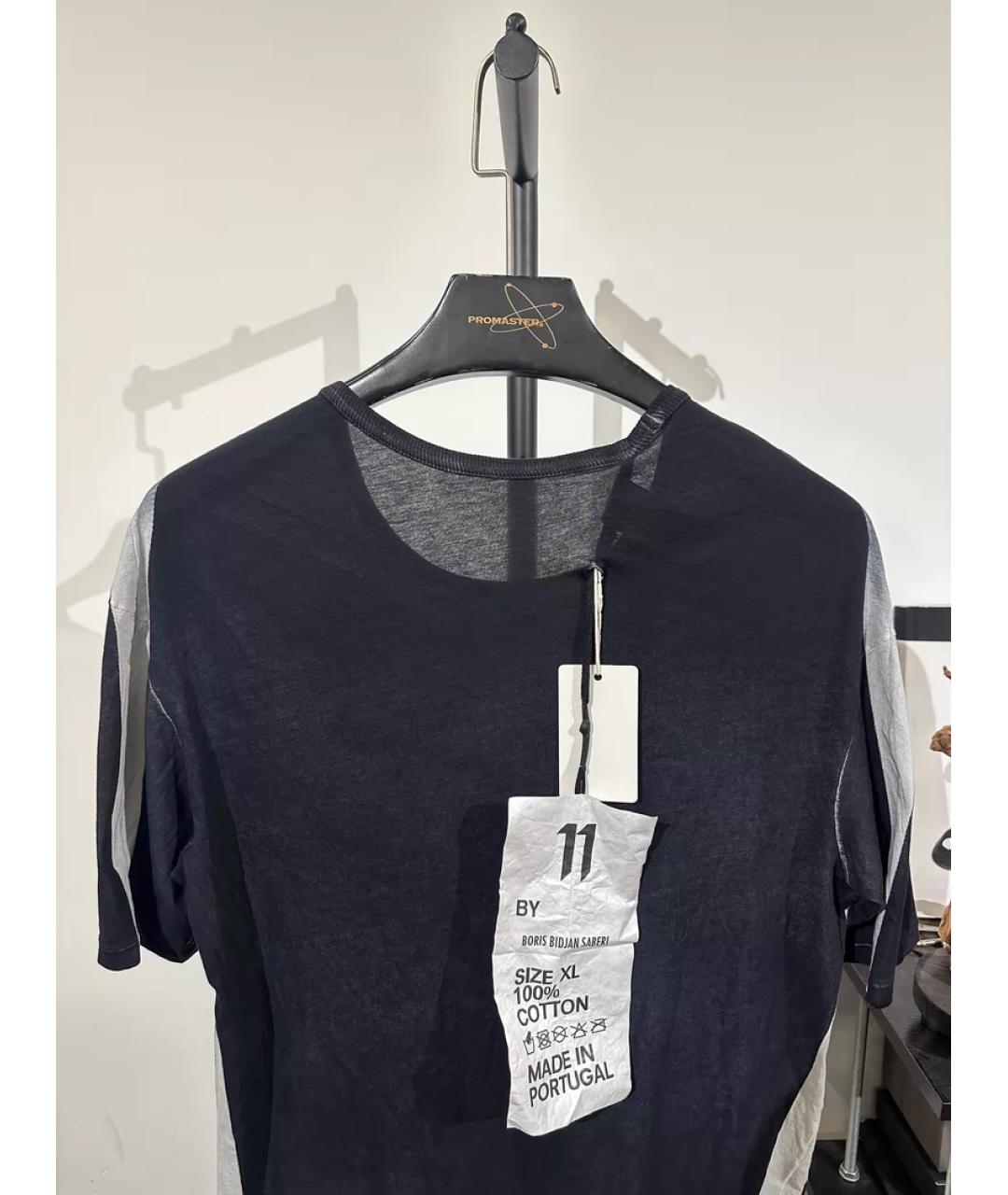 11 BY BORIS BIDJAN SABERI Черная хлопковая футболка, фото 4