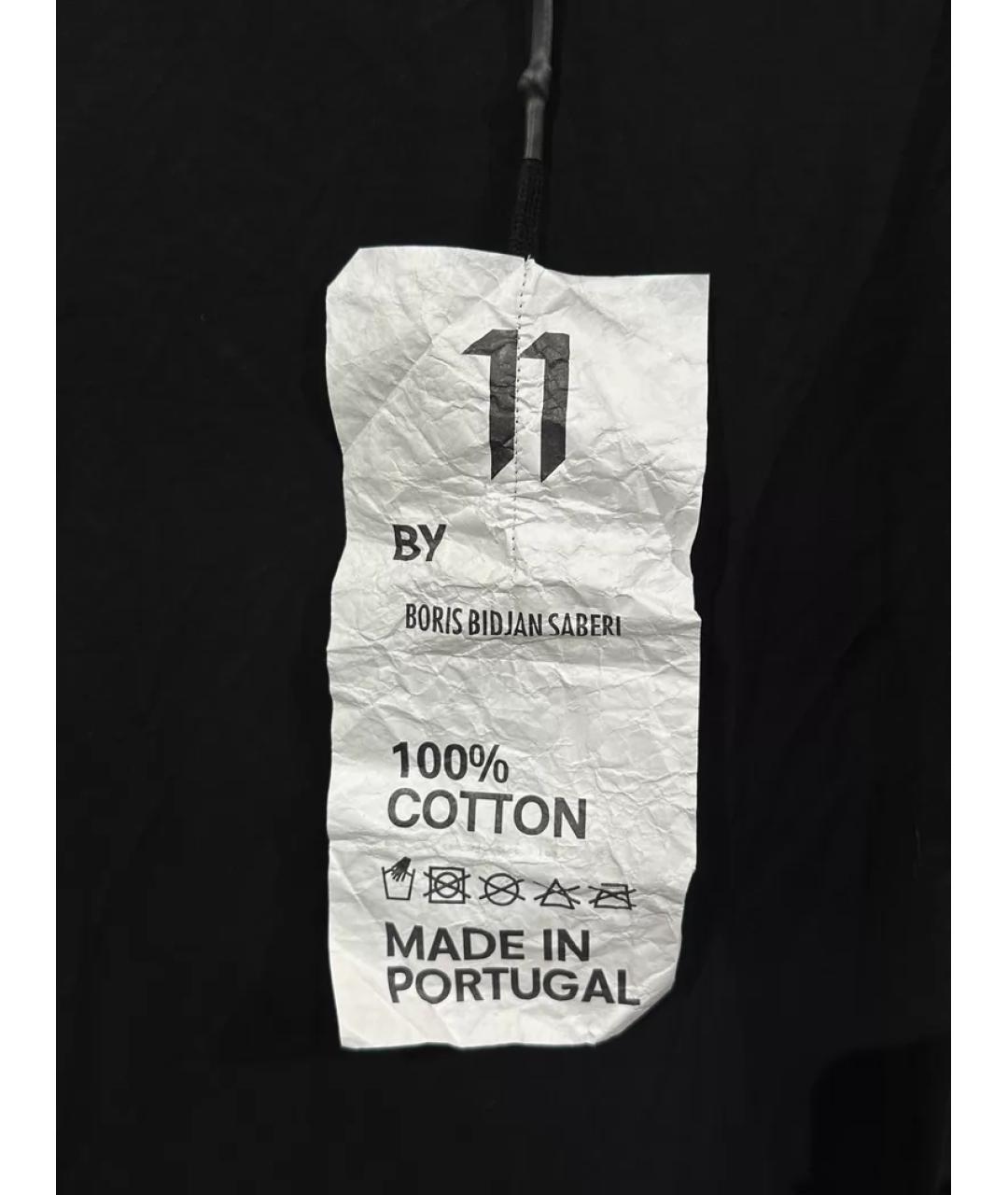 11 BY BORIS BIDJAN SABERI Черная хлопковая футболка, фото 6