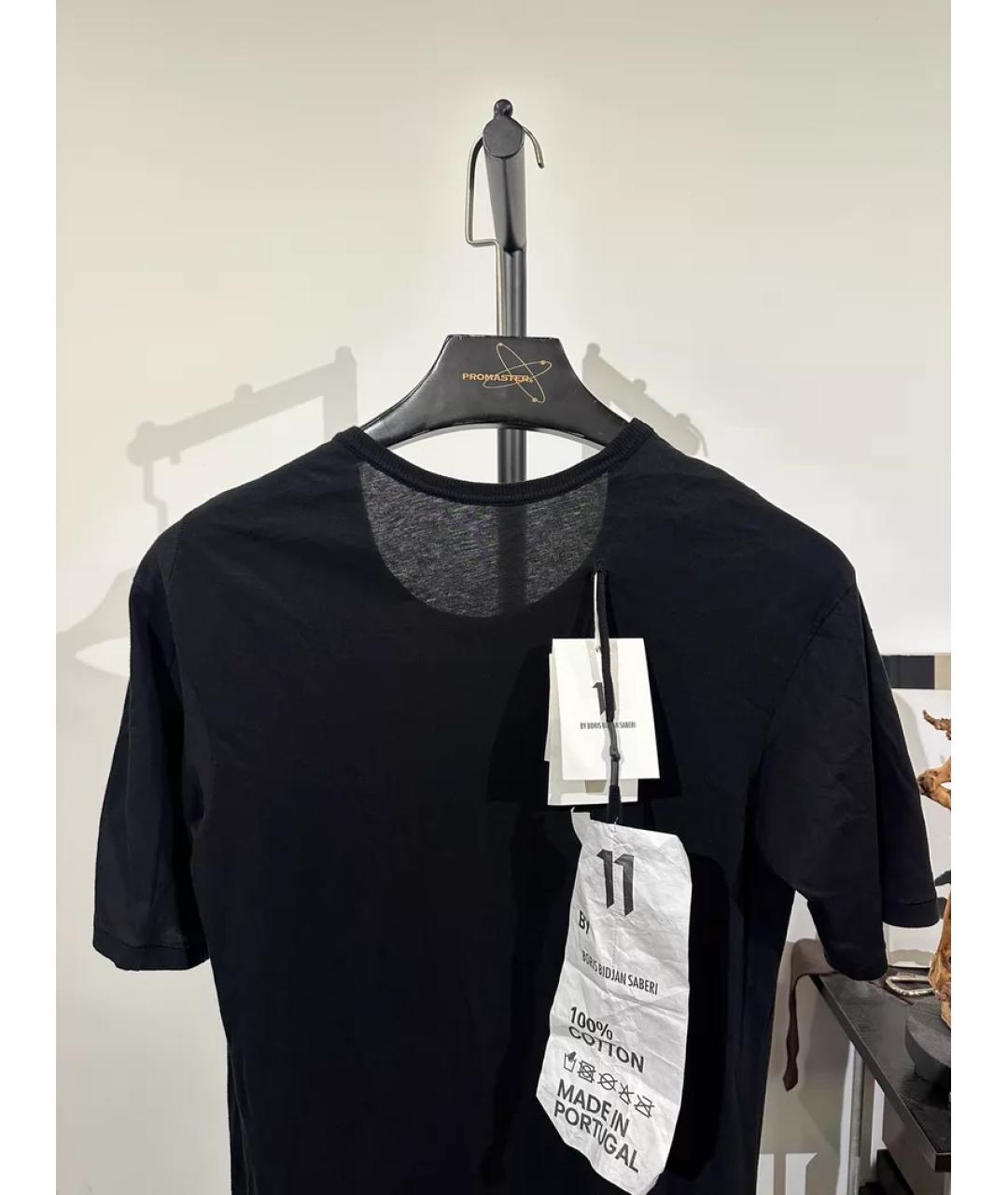 11 BY BORIS BIDJAN SABERI Черная хлопковая футболка, фото 4