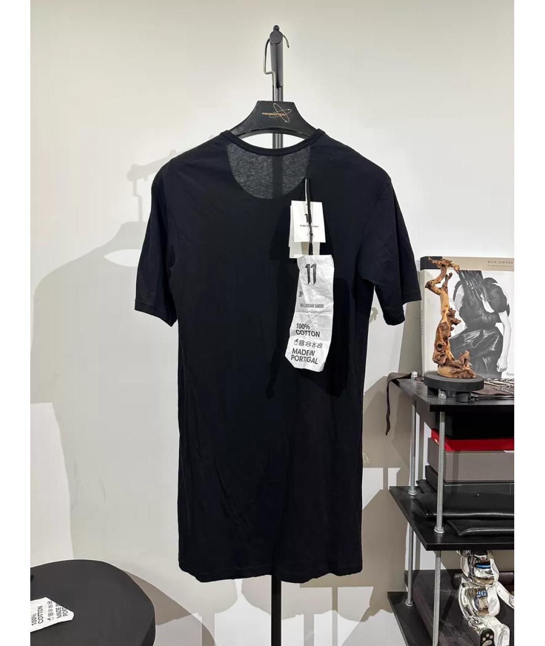 11 BY BORIS BIDJAN SABERI Черная хлопковая футболка, фото 2