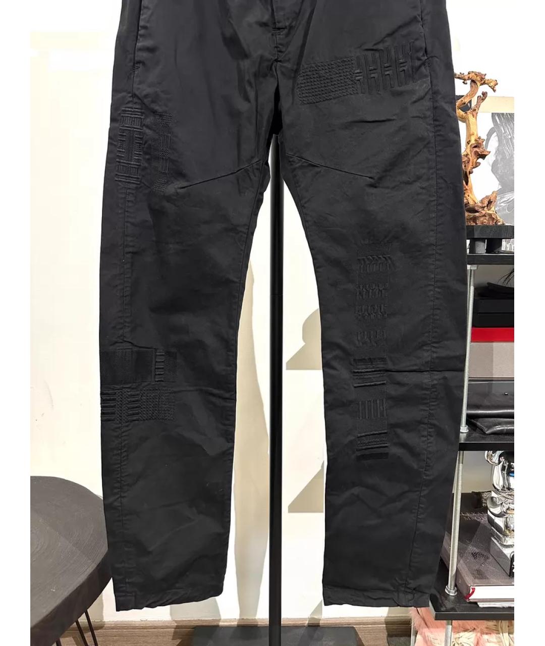 11 BY BORIS BIDJAN SABERI Черные хлопковые повседневные брюки, фото 5