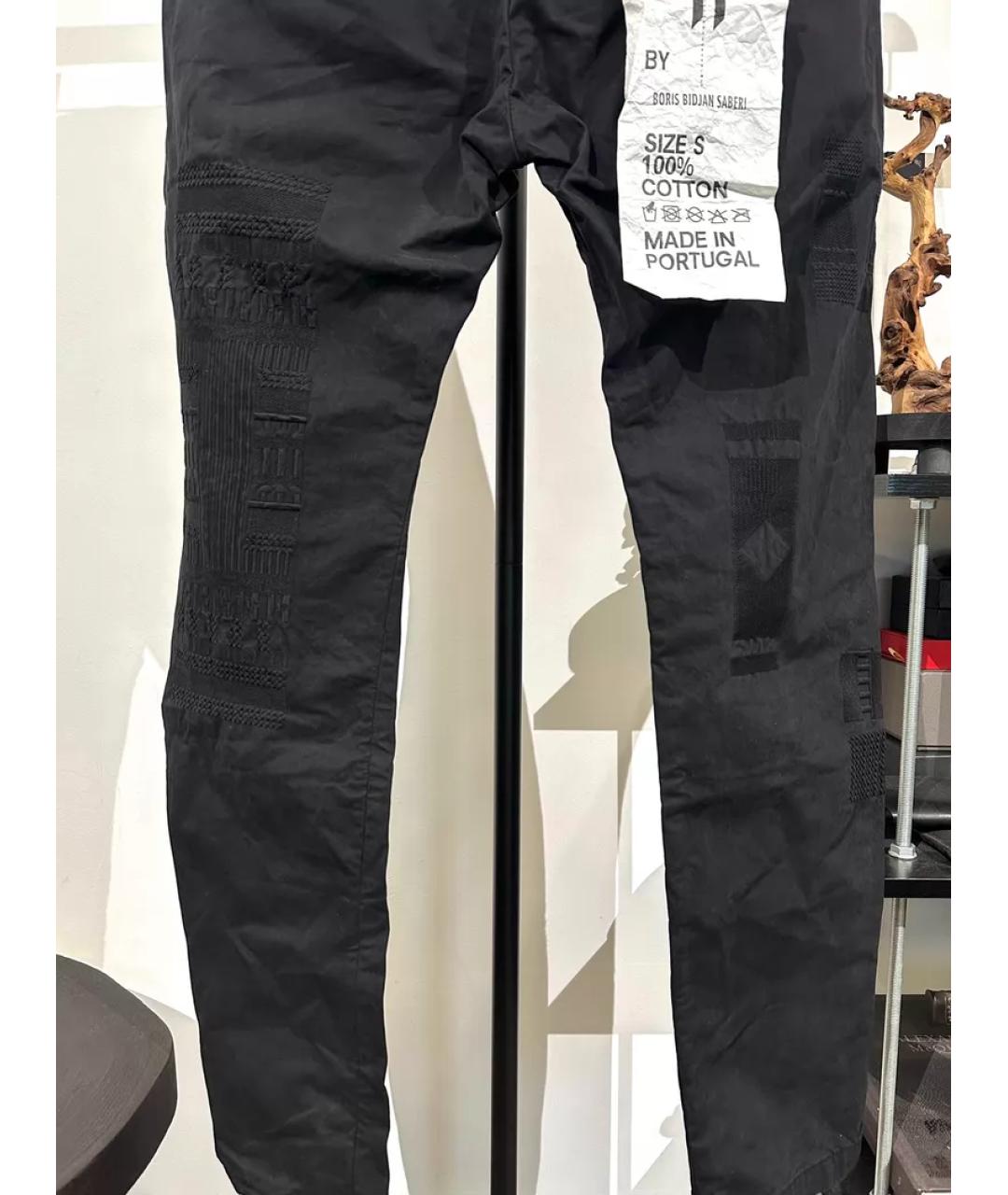 11 BY BORIS BIDJAN SABERI Черные хлопковые повседневные брюки, фото 6