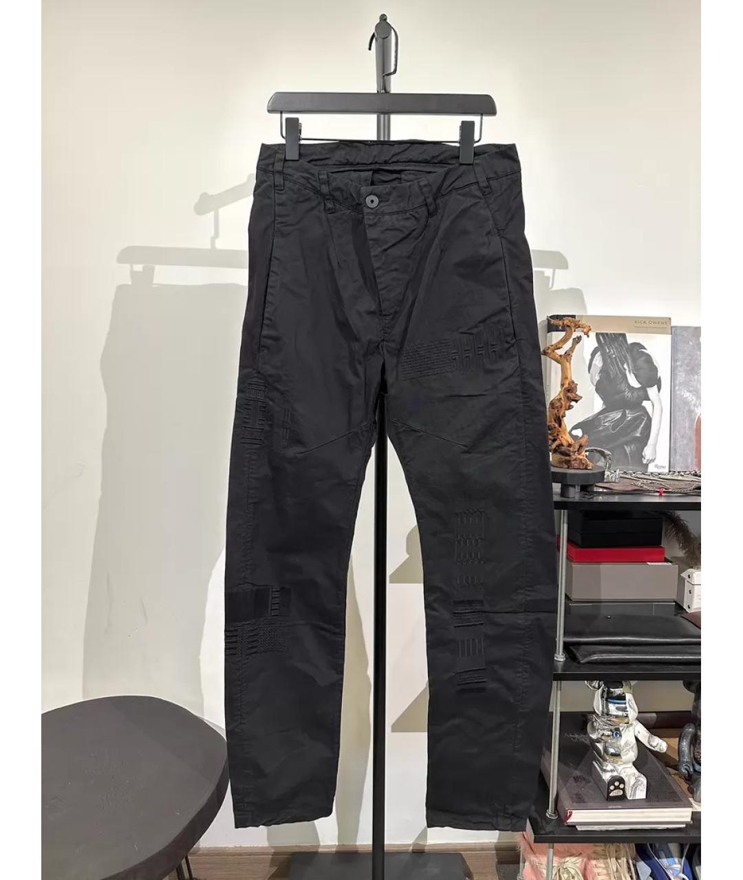 11 BY BORIS BIDJAN SABERI Черные хлопковые повседневные брюки, фото 9