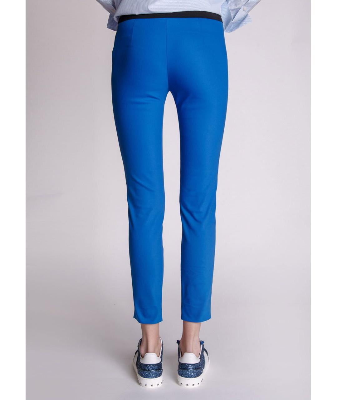 LES COPAINS Синие хлопко-эластановые леггинсы и велосипедки, фото 4