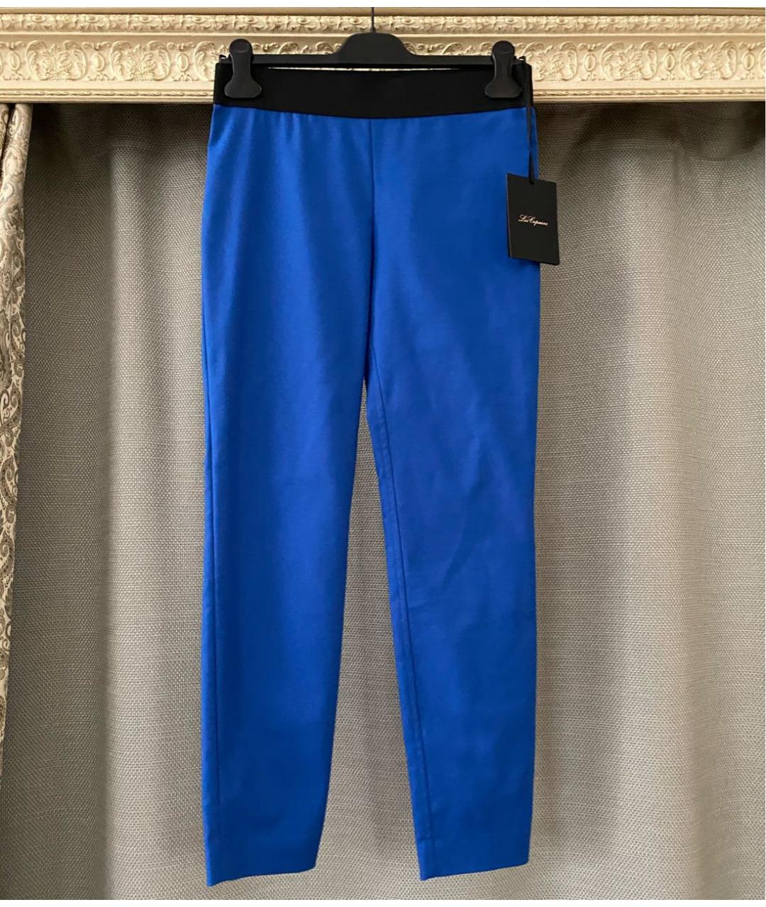 LES COPAINS Синие хлопко-эластановые леггинсы и велосипедки, фото 9