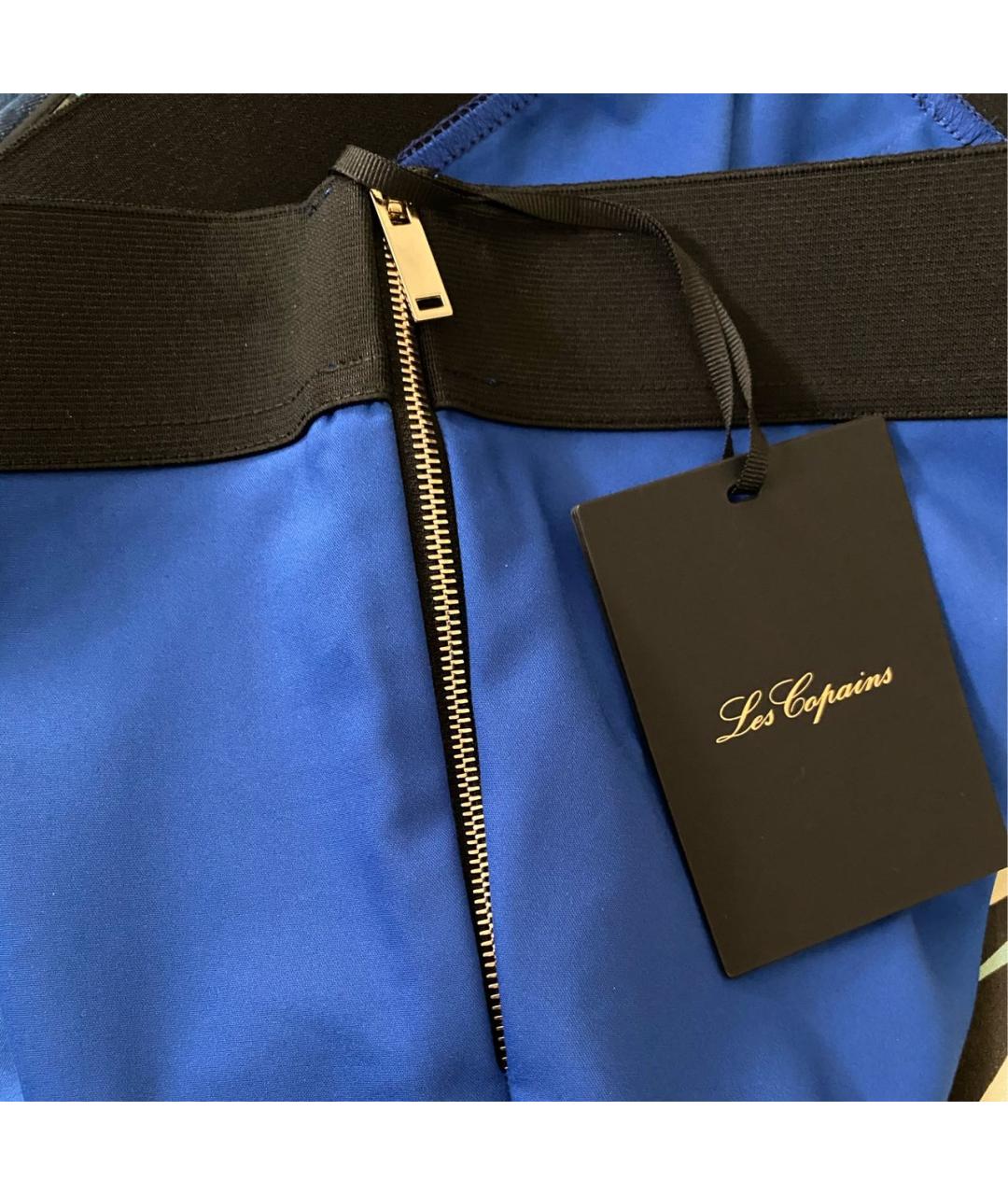 LES COPAINS Синие хлопко-эластановые леггинсы и велосипедки, фото 7