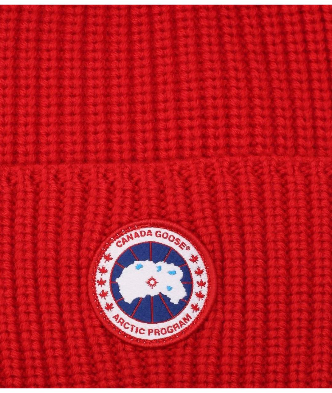 CANADA GOOSE Красная шерстяная шапка, фото 3