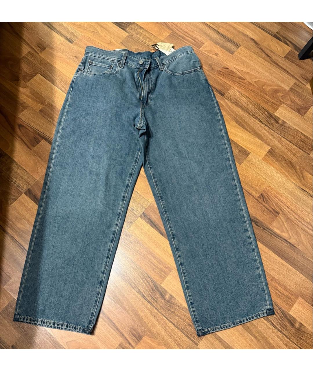 LEVI'S Синие хлопковые прямые джинсы, фото 2