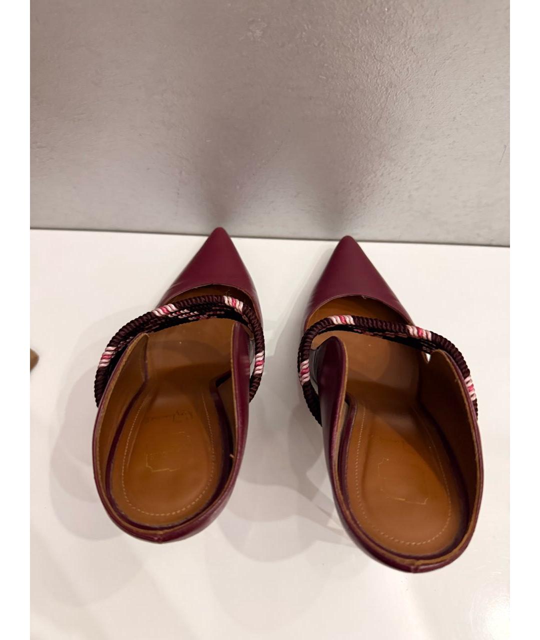 MALONE SOULIERS Бордовые кожаные босоножки, фото 3