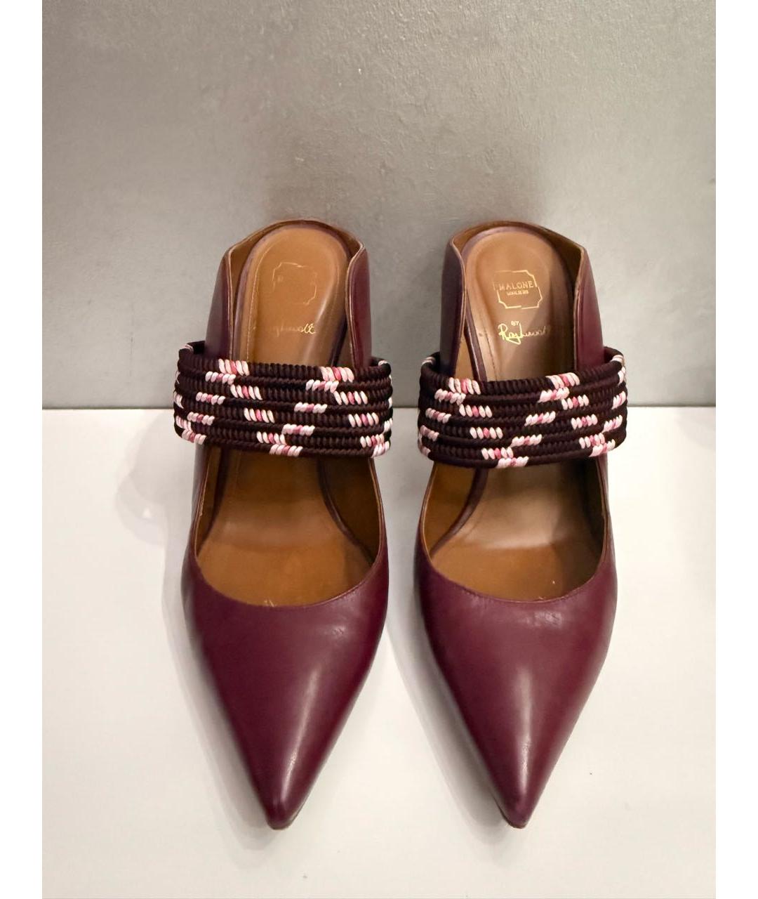 MALONE SOULIERS Бордовые кожаные босоножки, фото 2