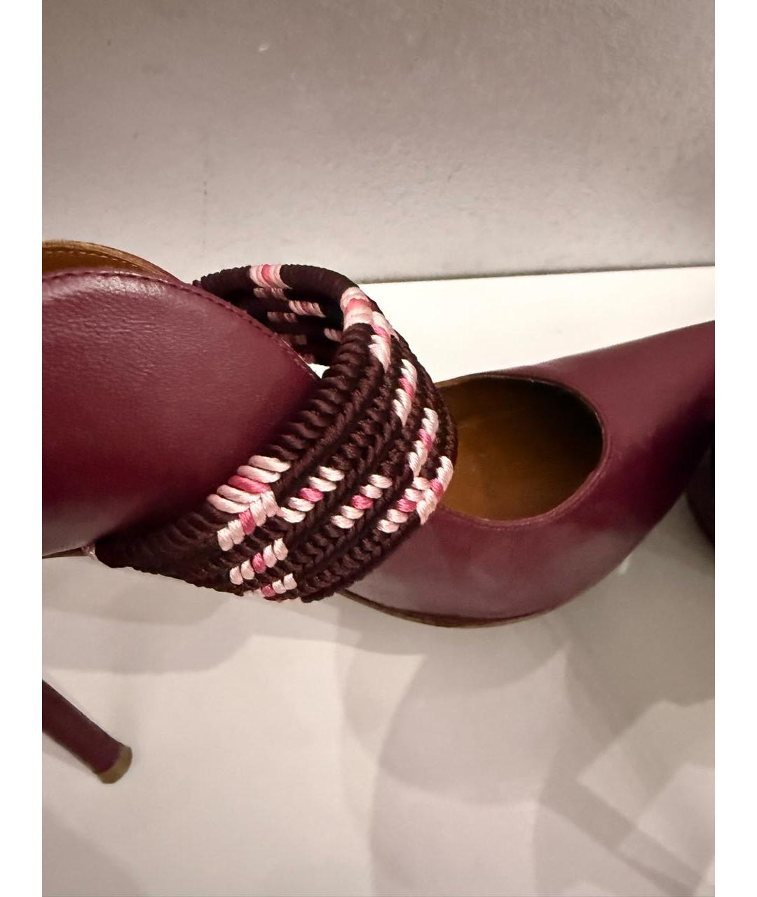 MALONE SOULIERS Бордовые кожаные босоножки, фото 5
