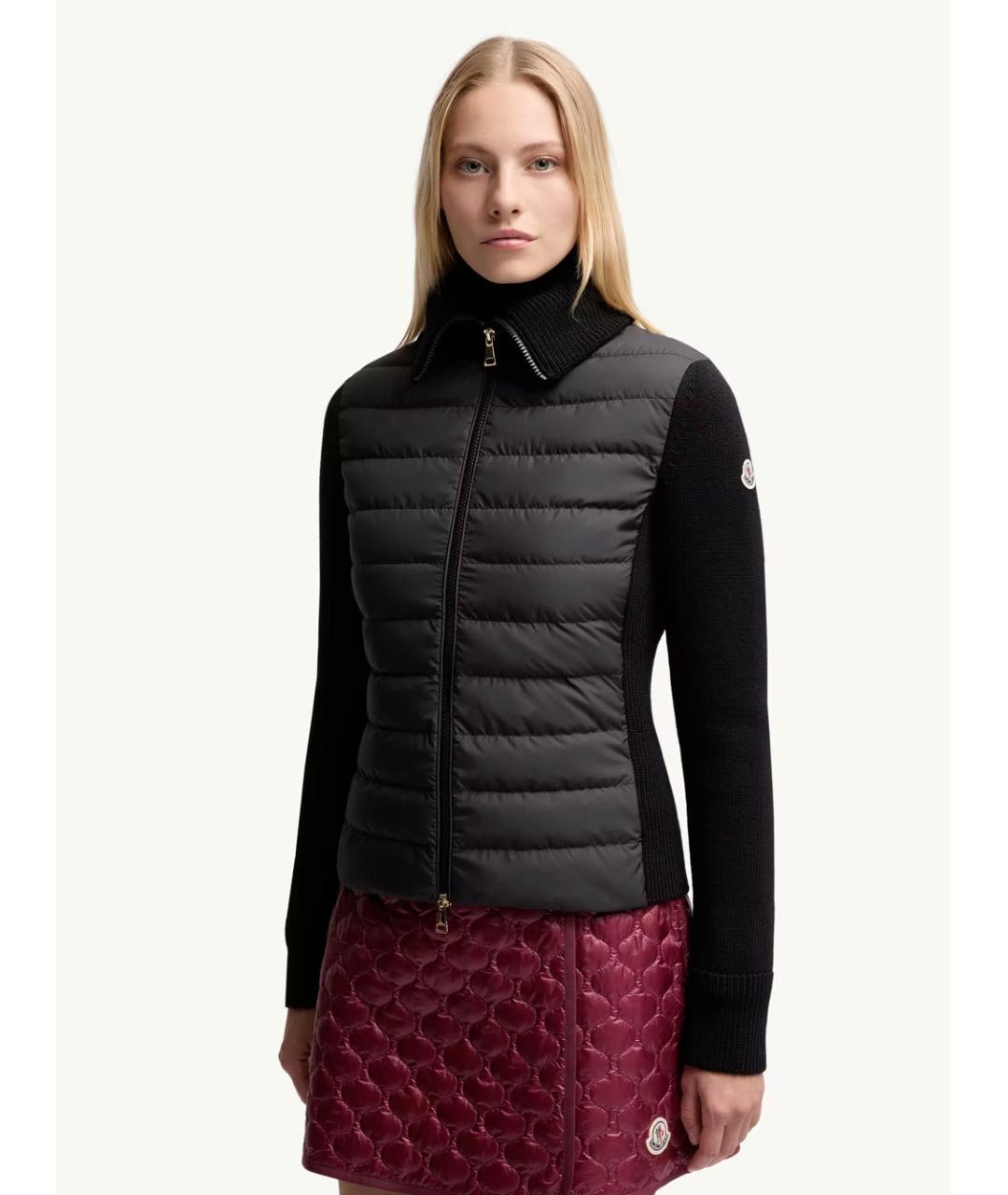 MONCLER Черная полиэстеровая куртка, фото 2