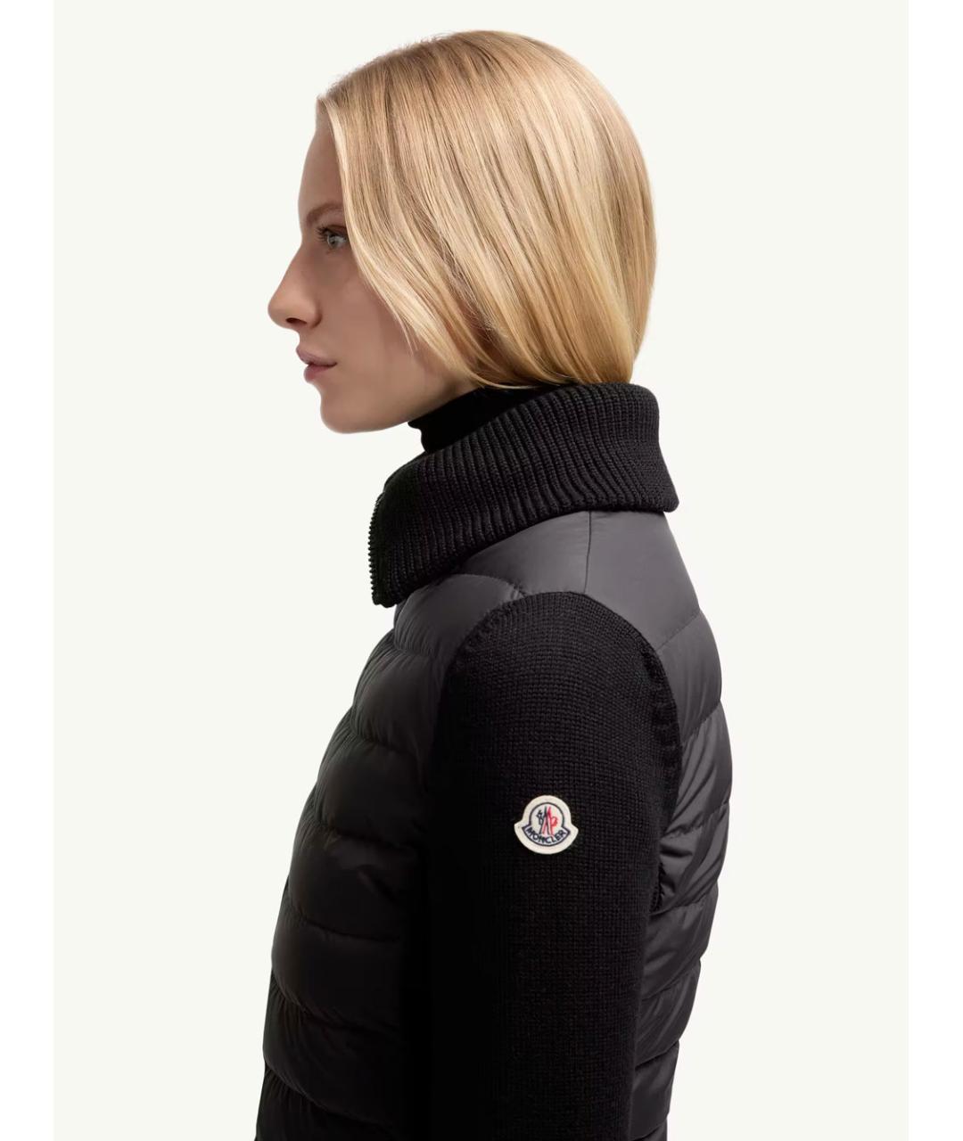 MONCLER Черная полиэстеровая куртка, фото 4