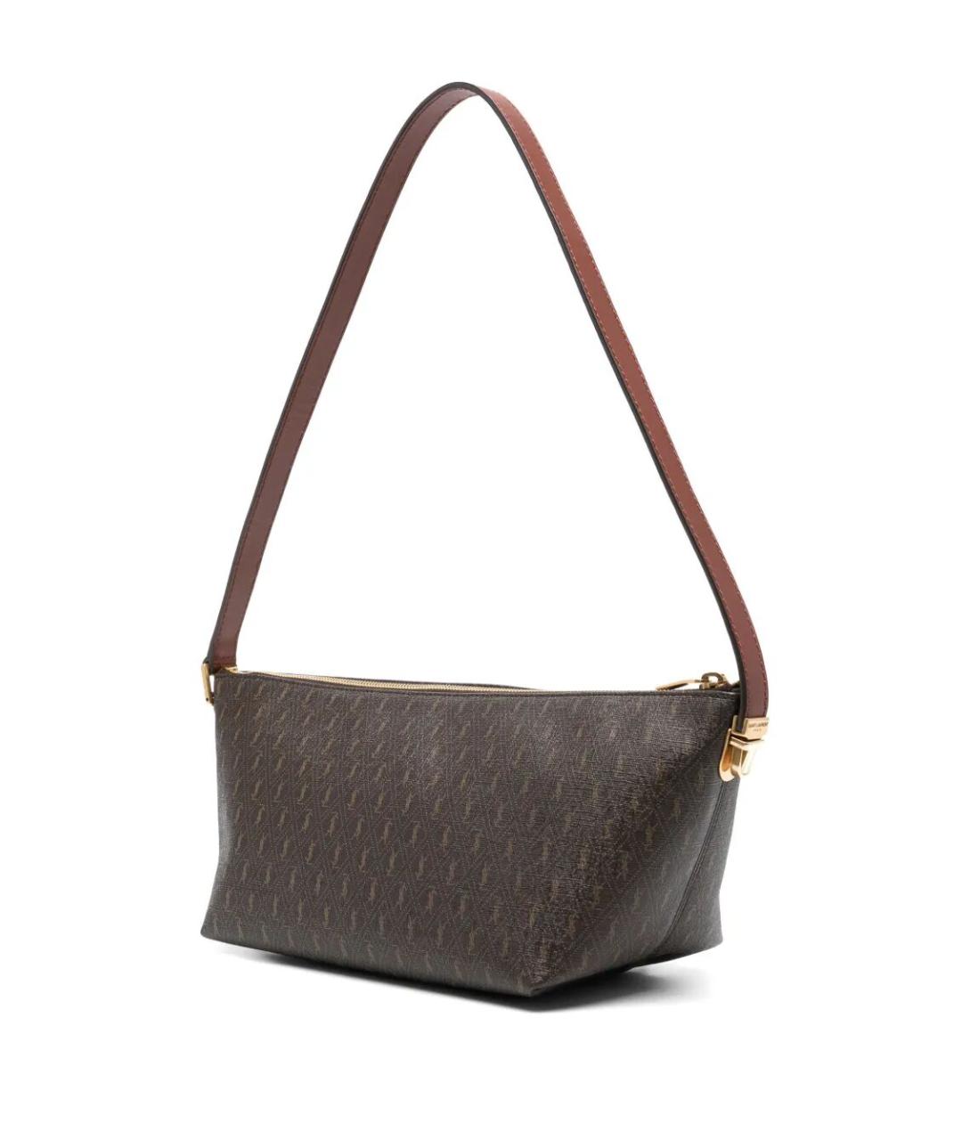 SAINT LAURENT Коричневая синтетическая сумка на плечо, фото 5