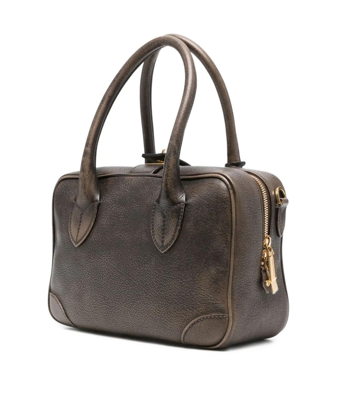 GOLDEN GOOSE DELUXE BRAND Коричневая кожаная сумка тоут, фото 5