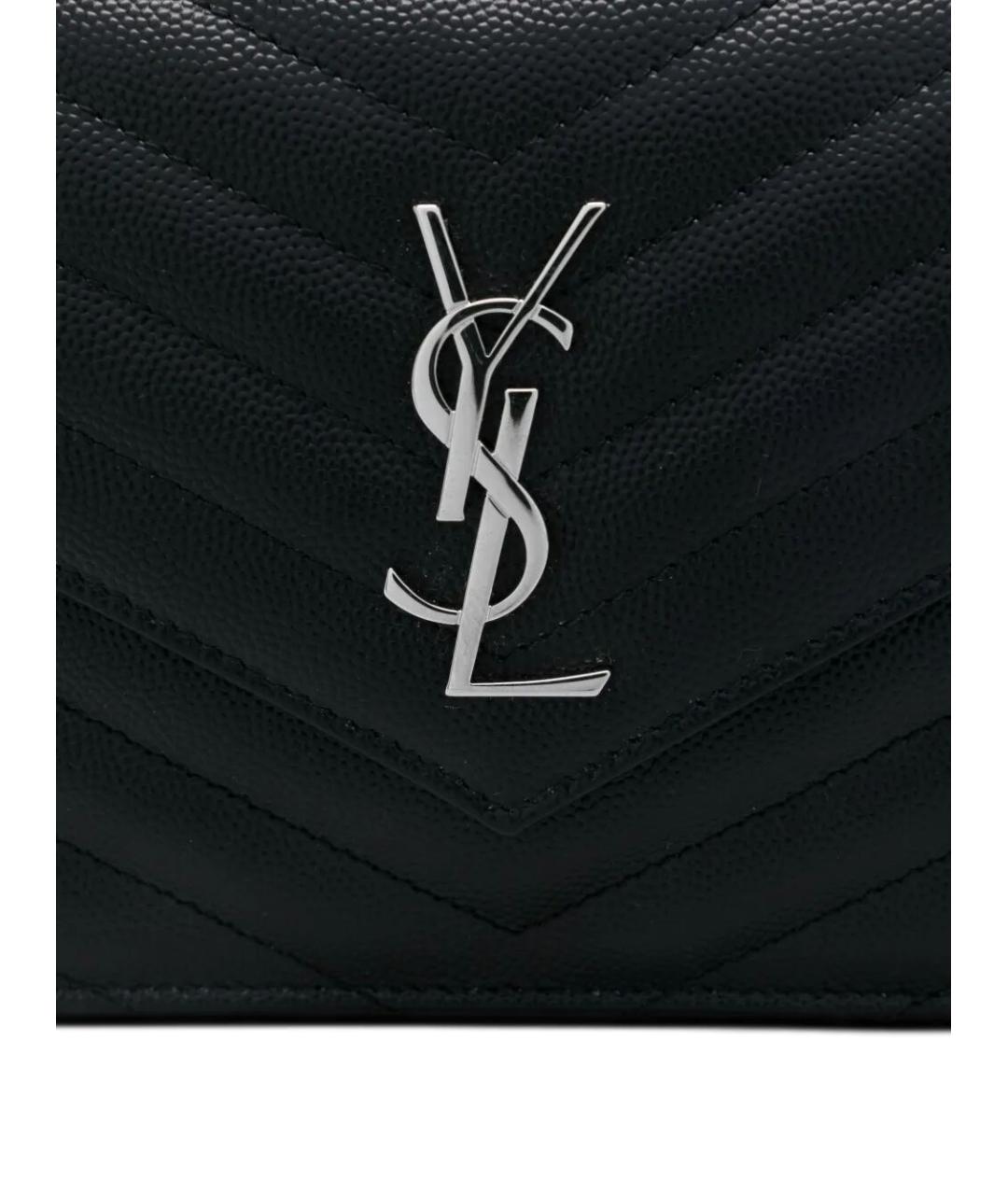 SAINT LAURENT Черная кожаная сумка через плечо, фото 5