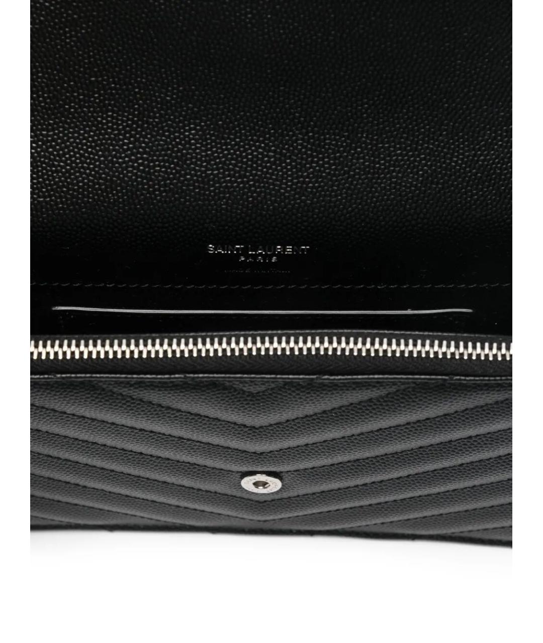 SAINT LAURENT Черная кожаная сумка через плечо, фото 4
