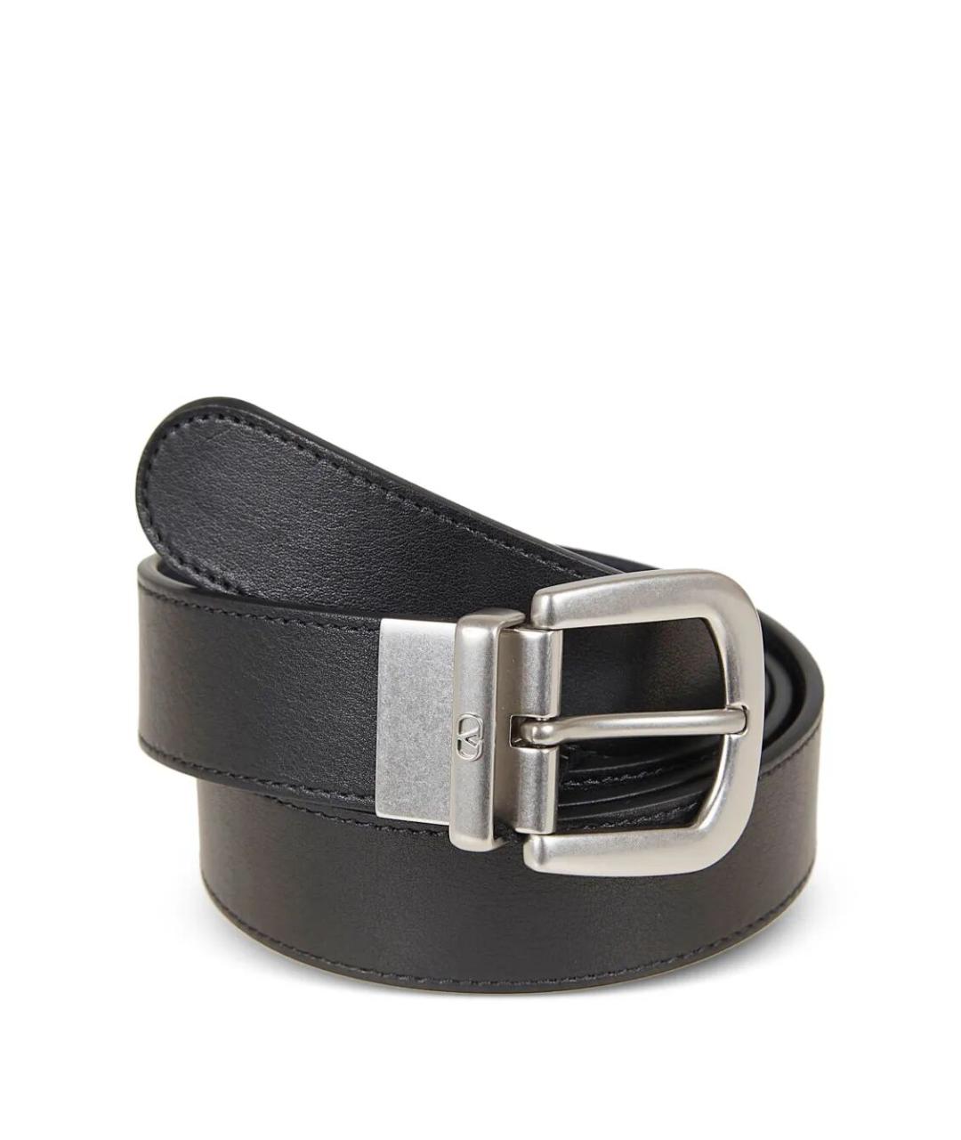 VALENTINO Черный кожаный ремень, фото 2