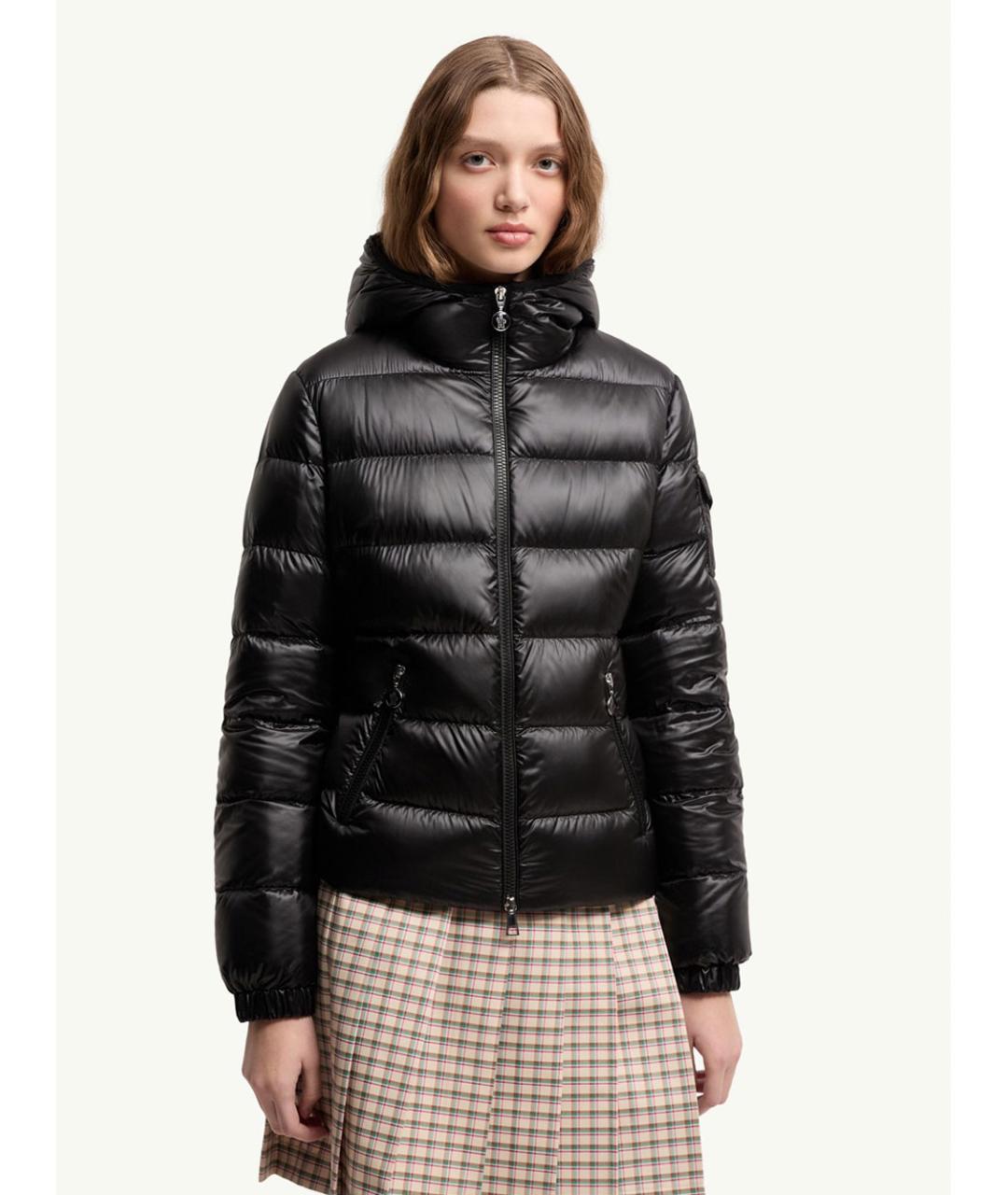 MONCLER Черный полиамидовый пуховик, фото 2