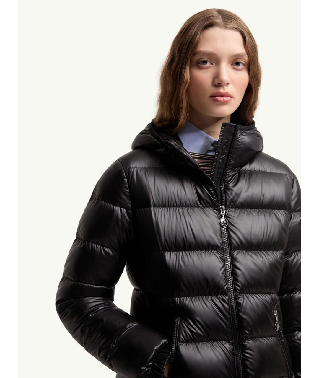 MONCLER Черный полиамидовый пуховик, фото 4