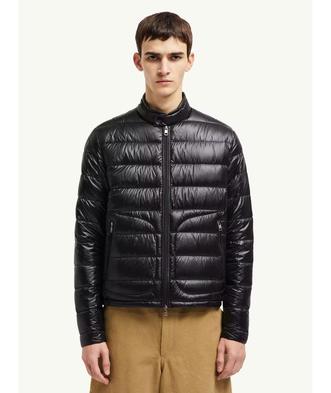 MONCLER Черный полиамидовый пуховик, фото 2